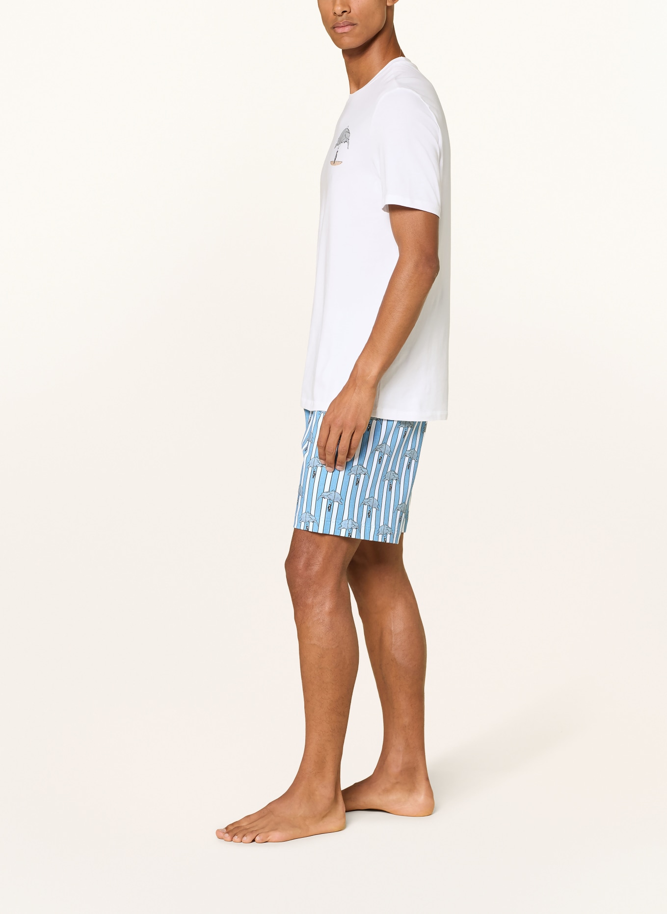 mey Pyjamashorts-serie mey × LORIOT: LICHTBLAUW / WIT / ZWART