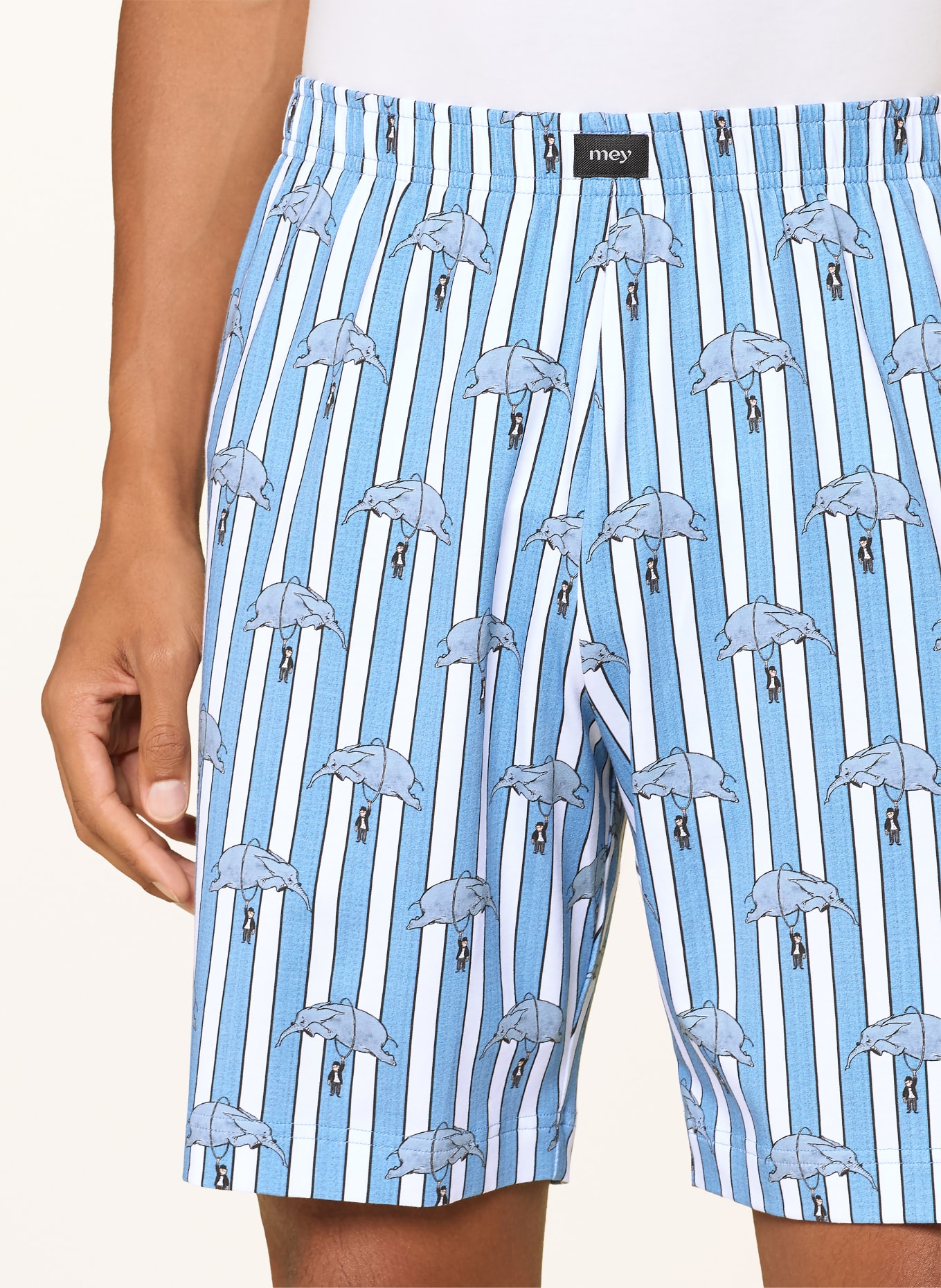 mey Pyjamashorts-serie mey × LORIOT: LICHTBLAUW / WIT / ZWART