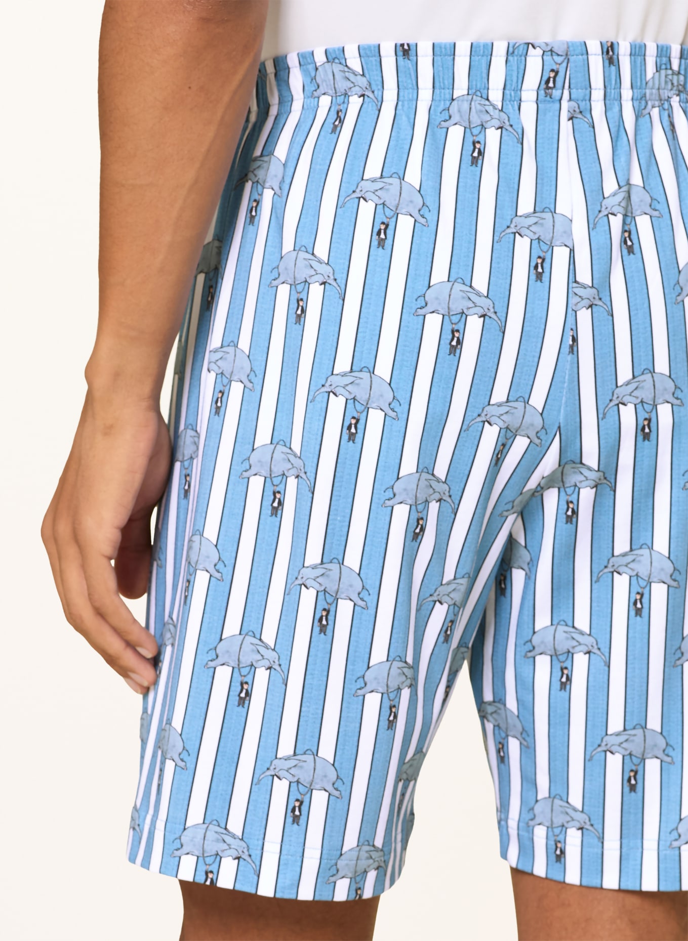 mey Pyjamashorts-serie mey × LORIOT: LICHTBLAUW / WIT / ZWART