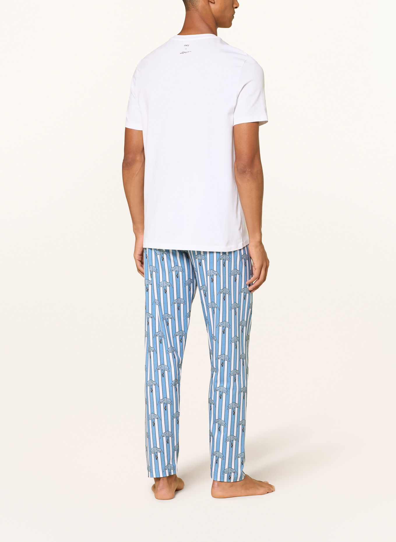 mey Pyjamabroek mey × LORIOT: LICHTBLAUW / WIT / ZWART