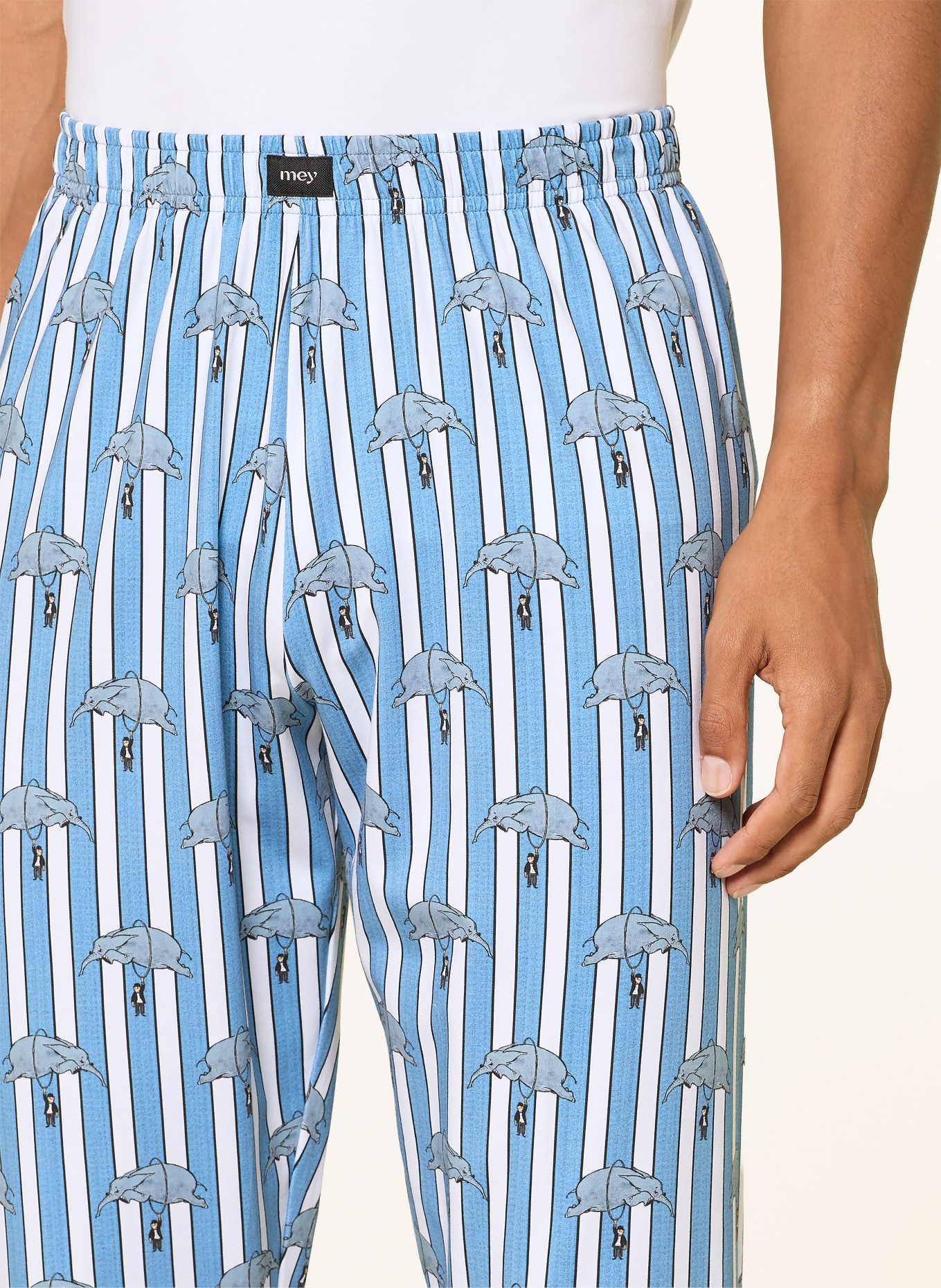 mey Pyjamabroek mey × LORIOT: LICHTBLAUW / WIT / ZWART