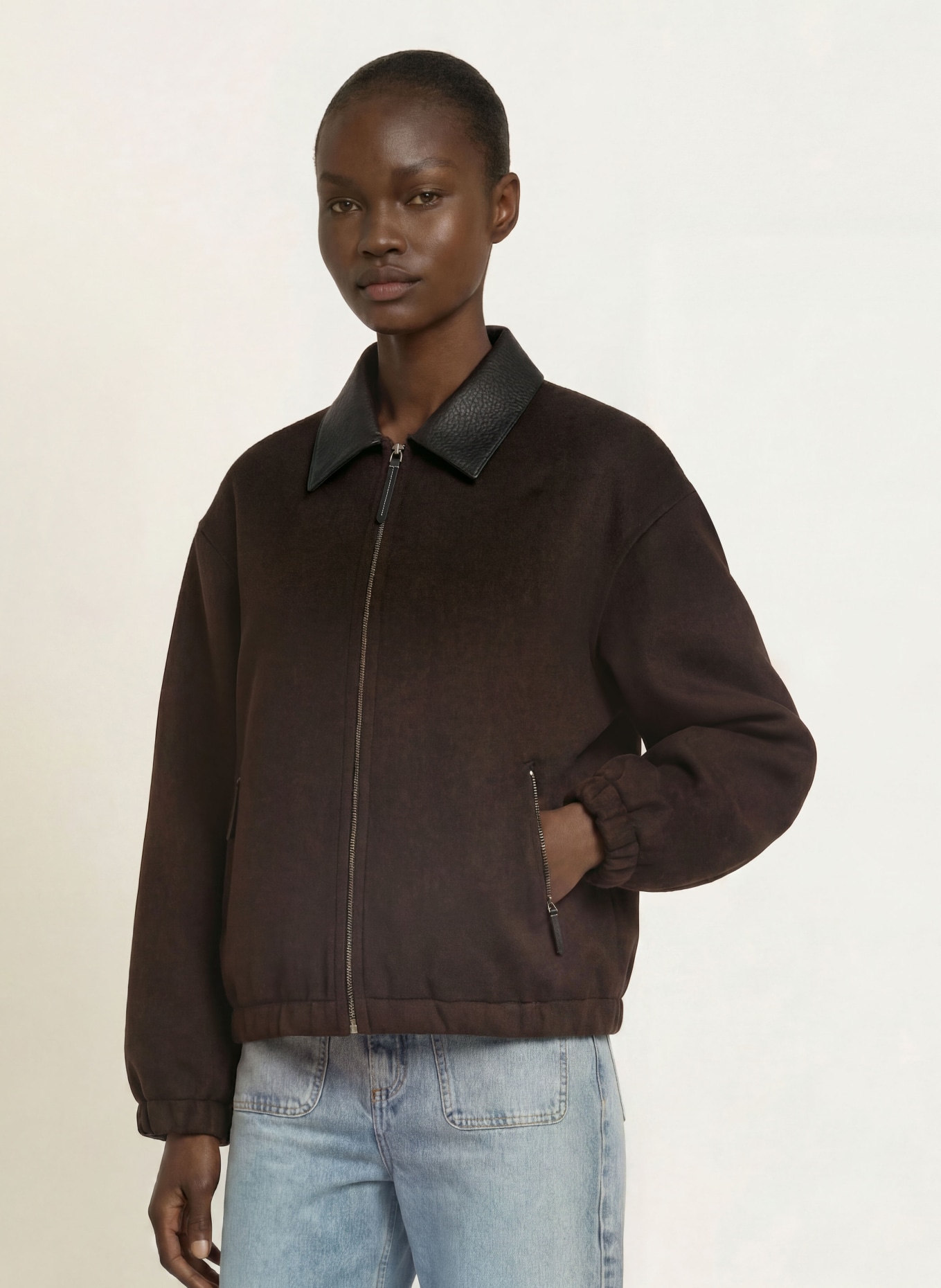 SANDRO Blouson: DUNKELBRAUN