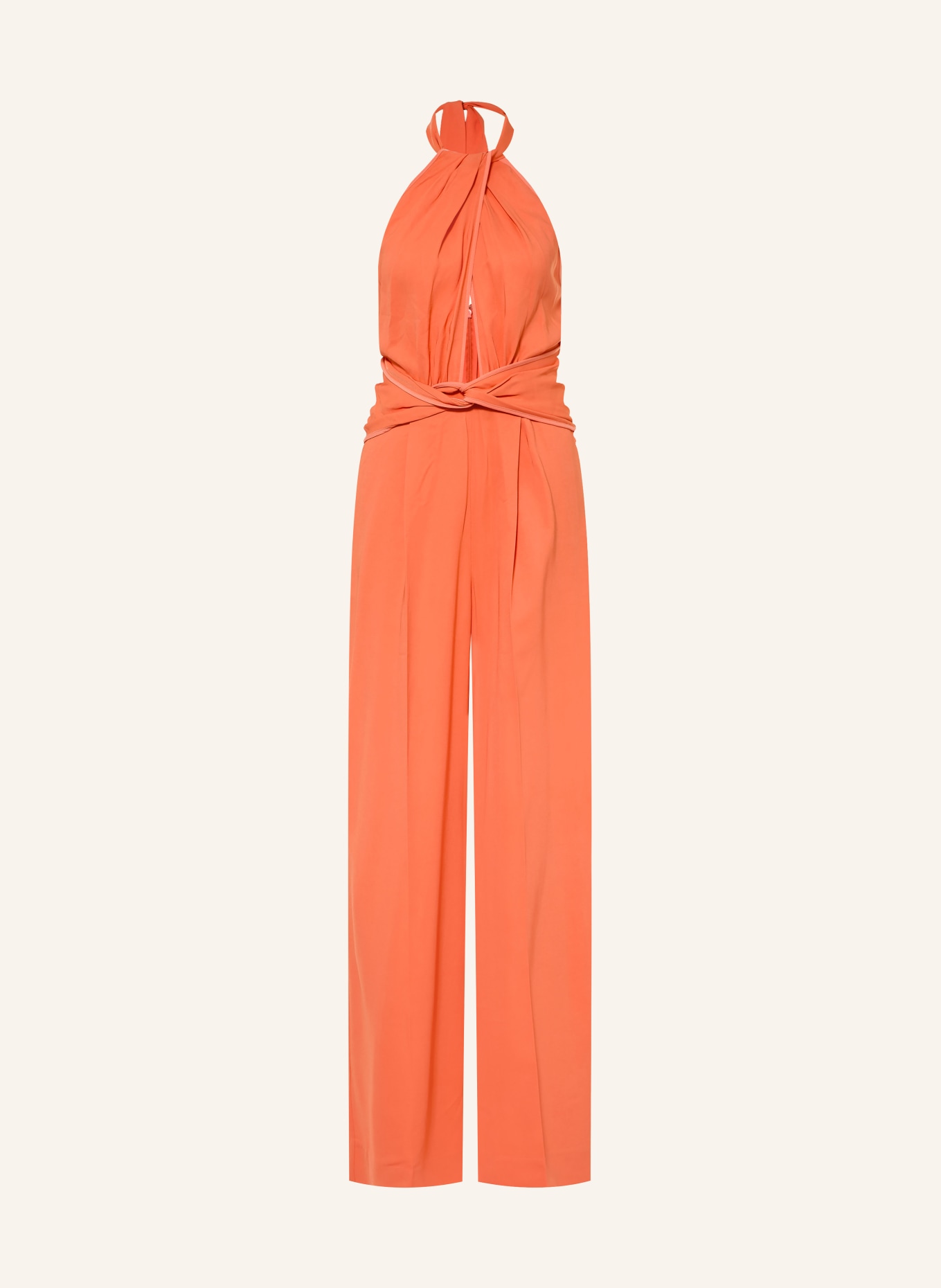REISS AKIA Jumpsuit with Cutouts: LIGHT RED