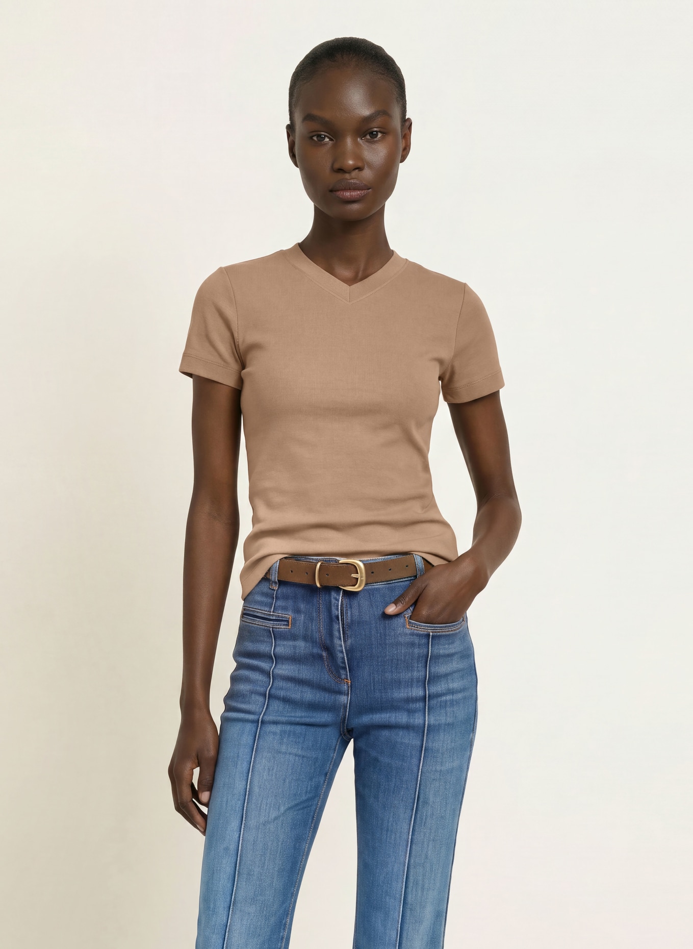 REISS T-shirt ADDISON: CHAMEAU