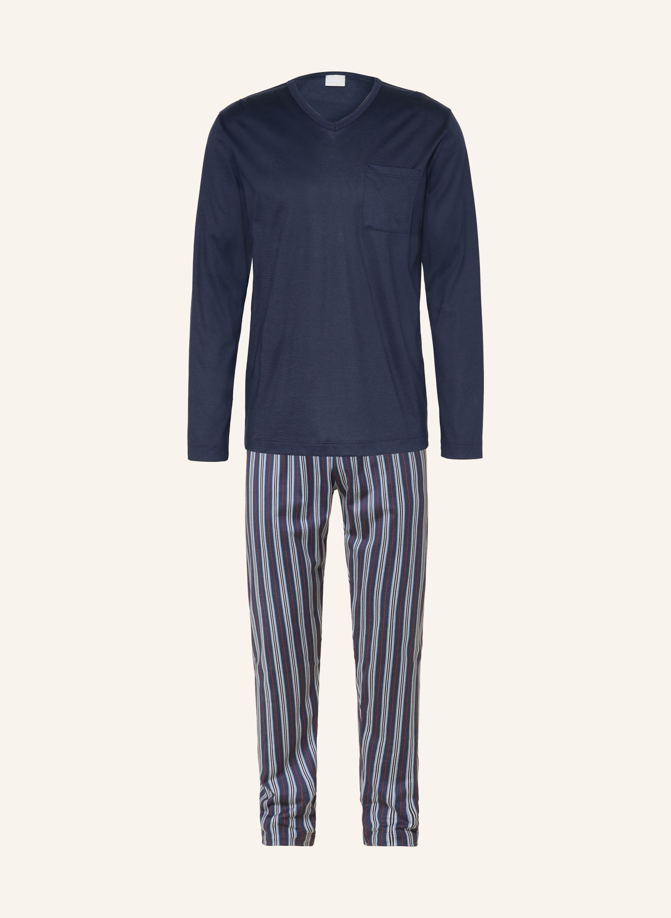 mey Seria piżama SERIOUSLY STRIPES: GRANATOWY / CZERWONY / BIAŁY