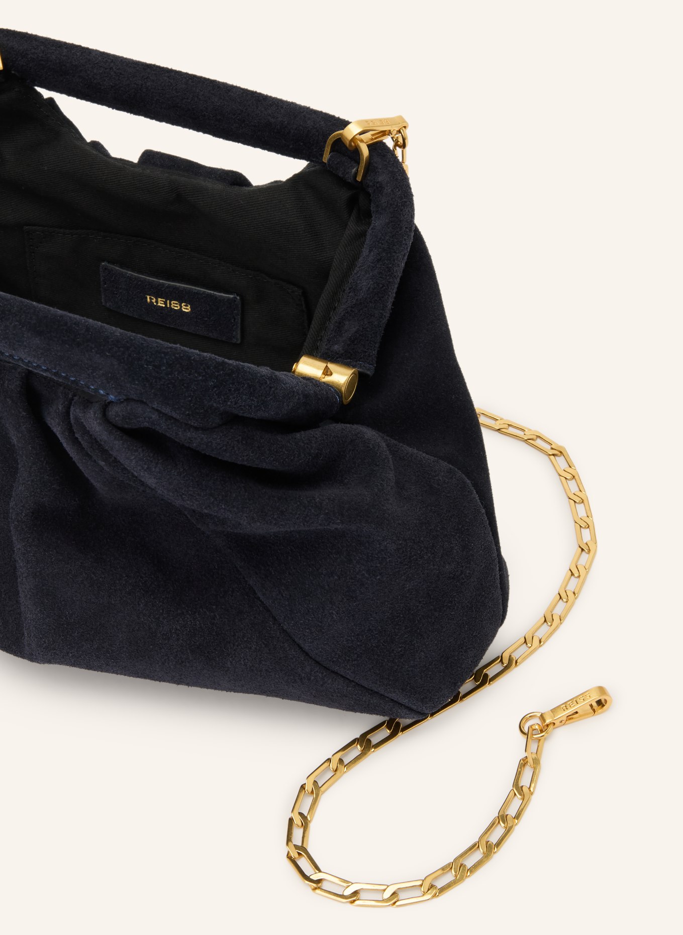 REISS JUNE Clutch: DARK BLUE / GOLD