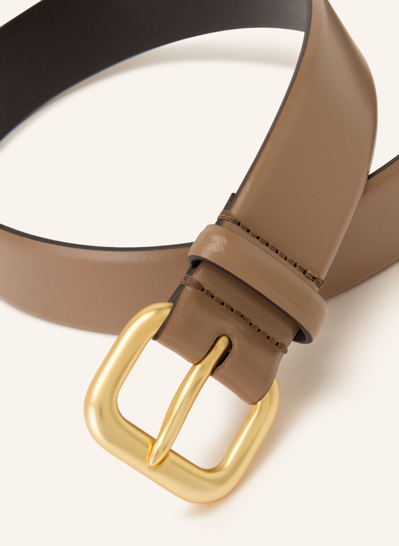 REISS Leren riem: CAMEL
