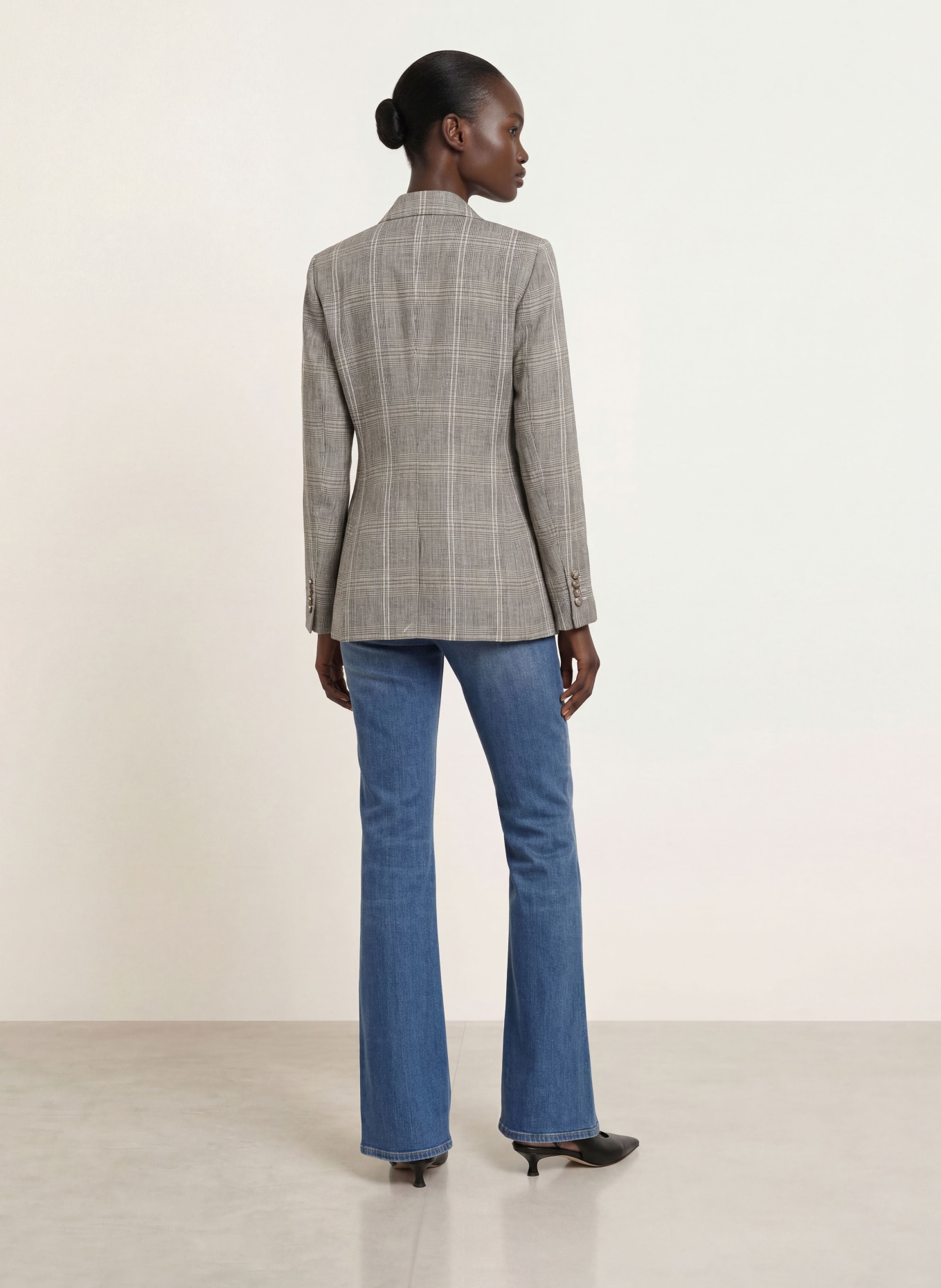 REISS Blazer en lin SYBIL: BEIGE / NOIR