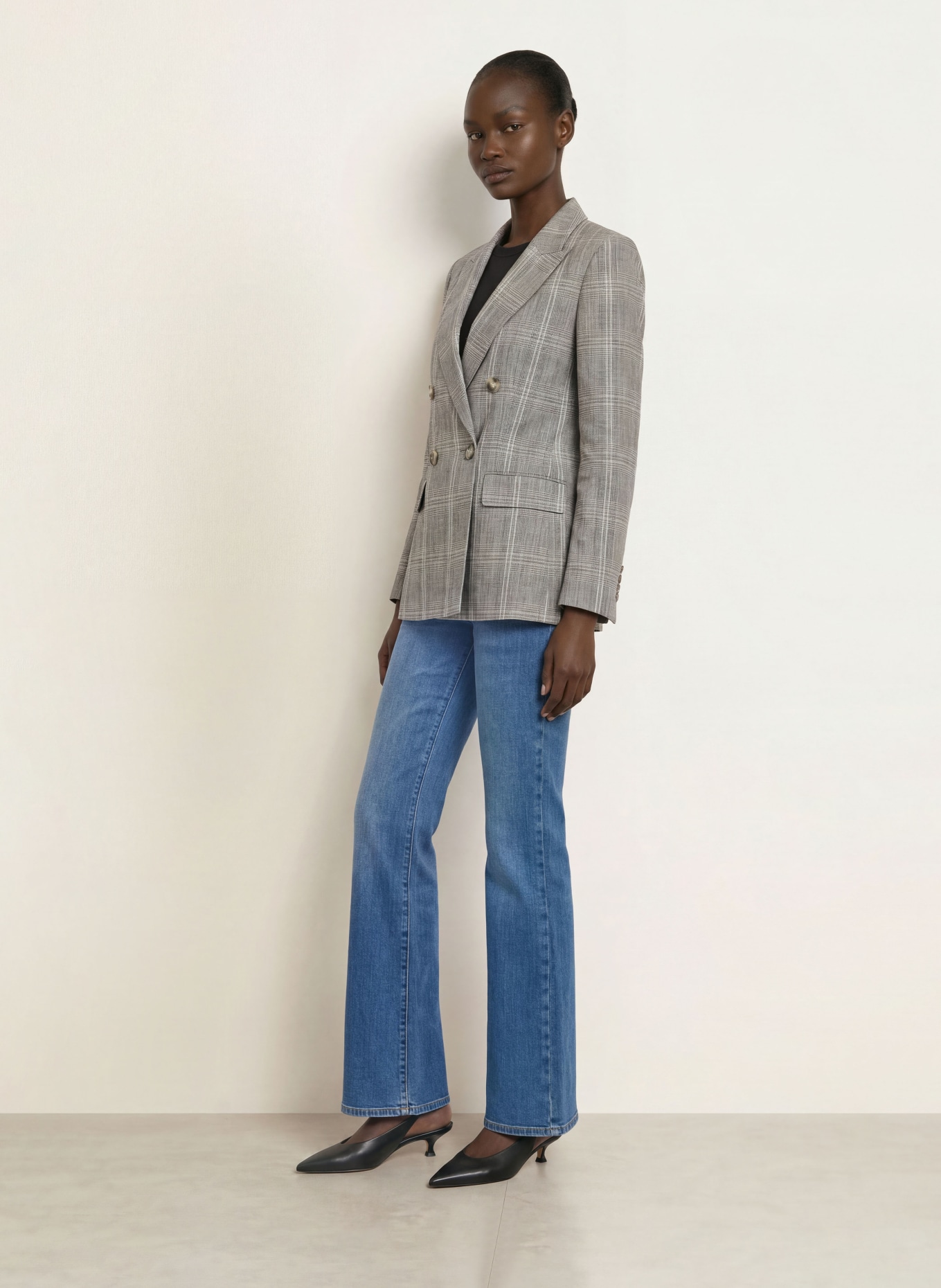 REISS Blazer en lin SYBIL: BEIGE / NOIR
