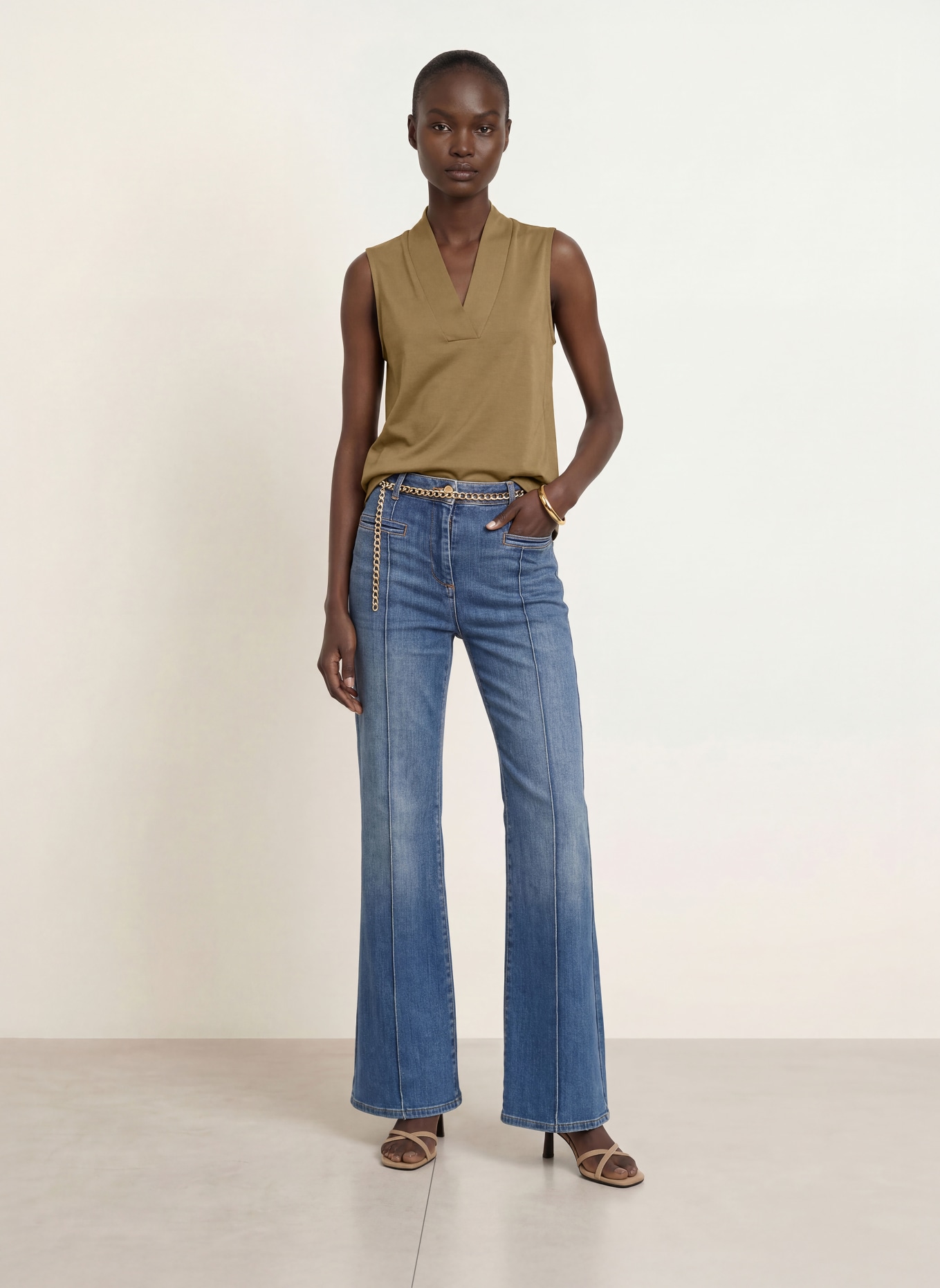 REISS MILEY Top: KHAKI
