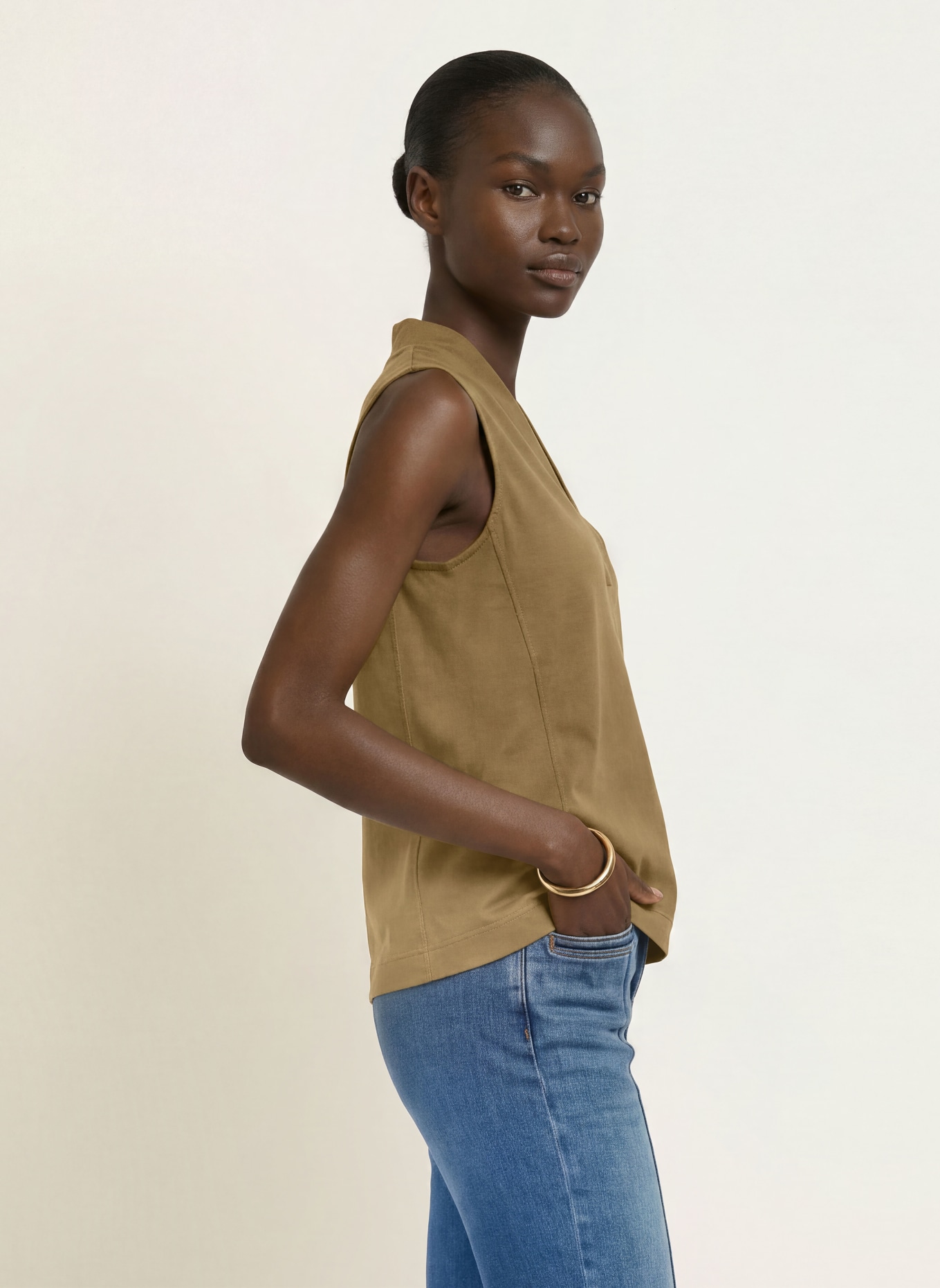 REISS MILEY Top: KHAKI