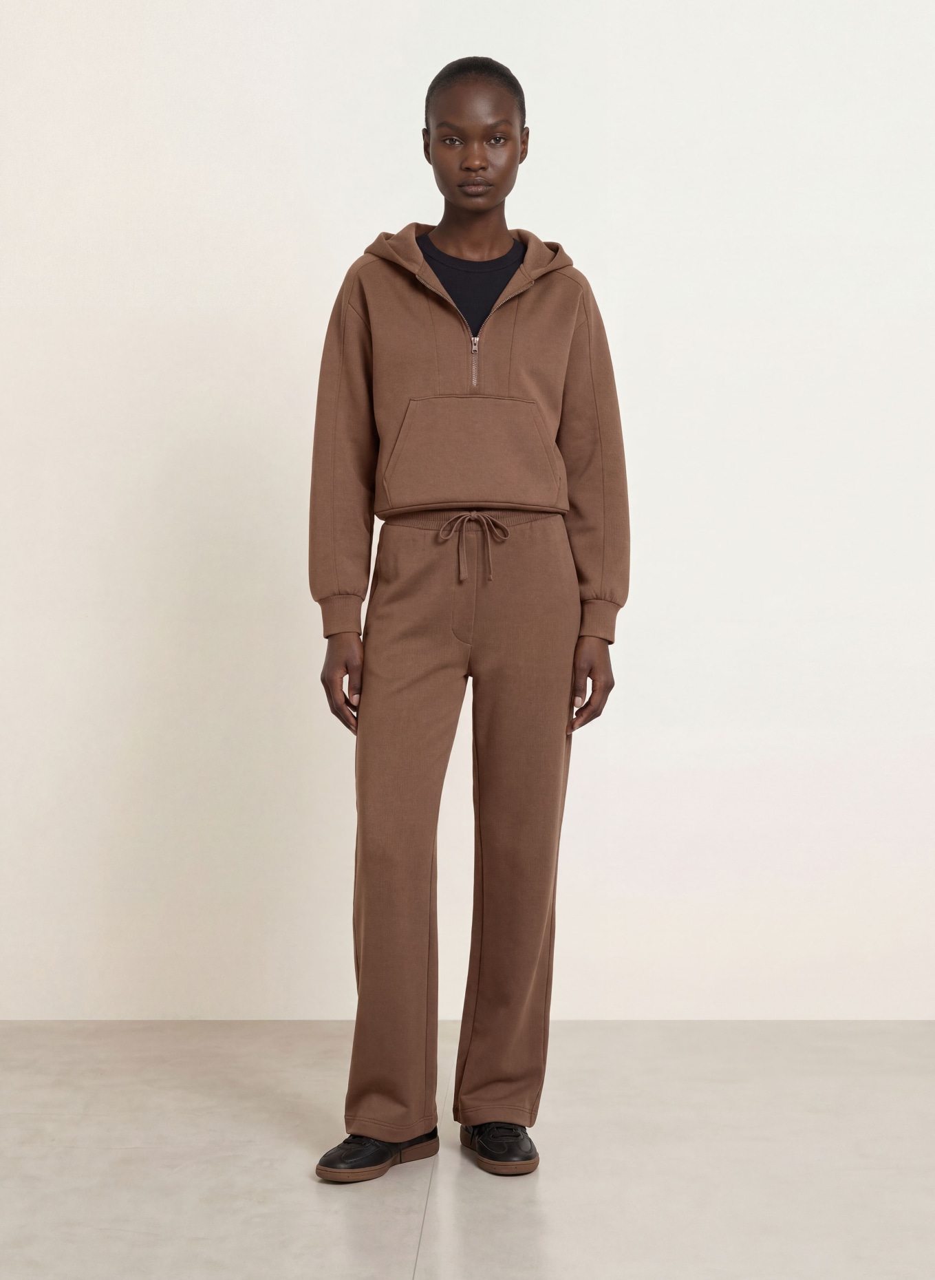 REISS LOCKIE Hoodie: DARK BROWN