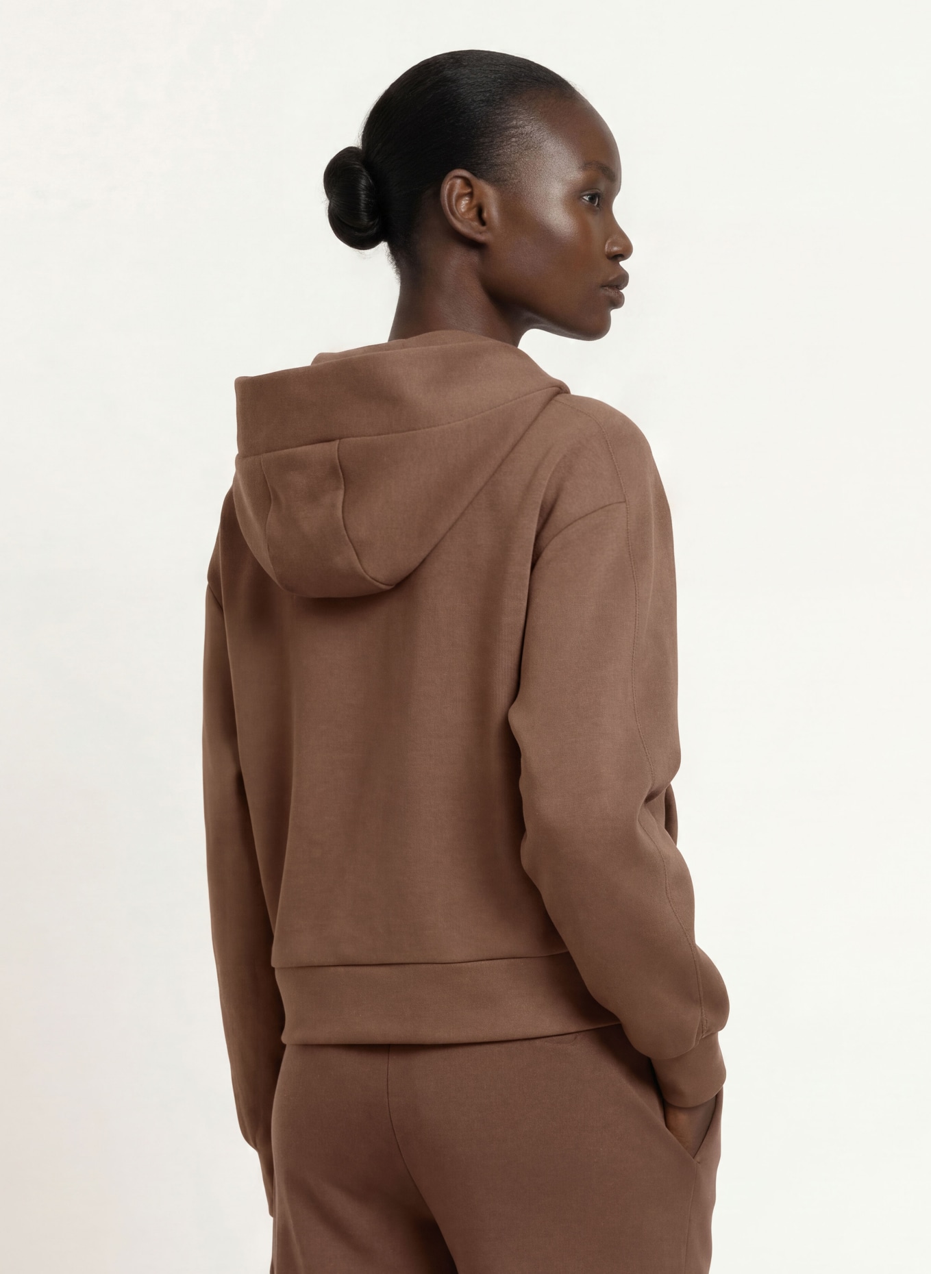 REISS LOCKIE Hoodie: DARK BROWN