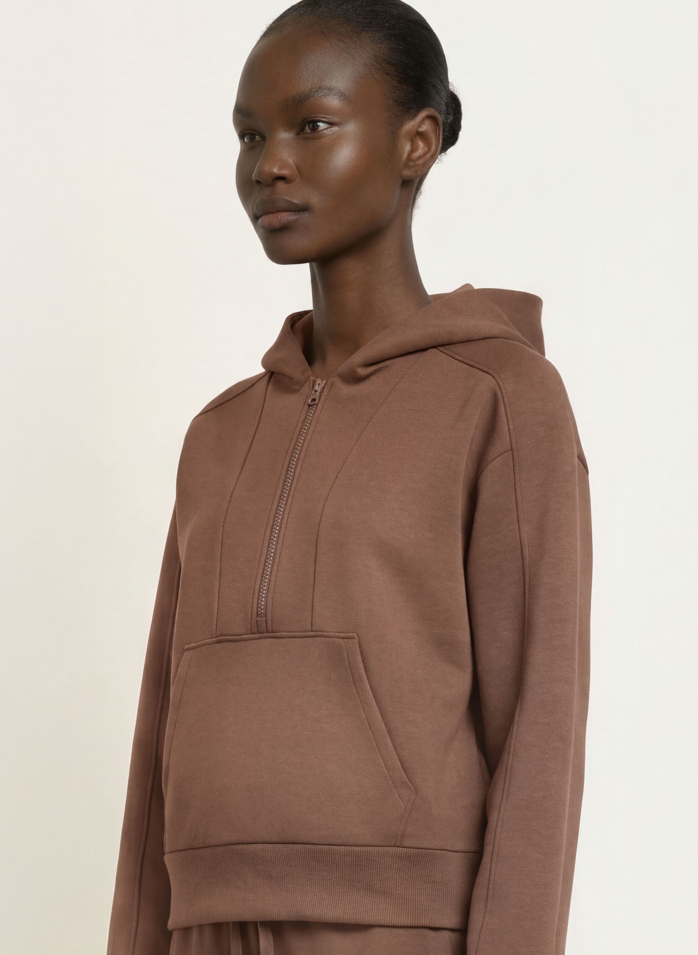 REISS LOCKIE Hoodie: DARK BROWN