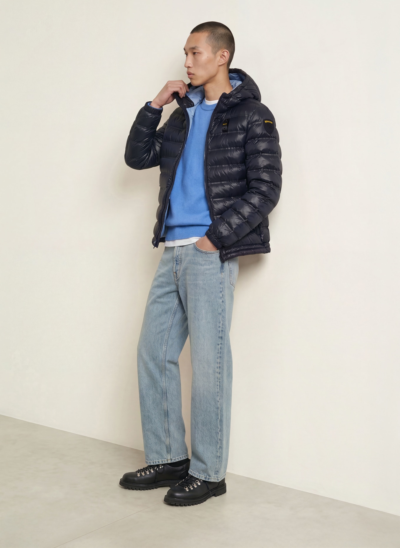 Blauer Steppjacke CHARLES: DUNKELBLAU