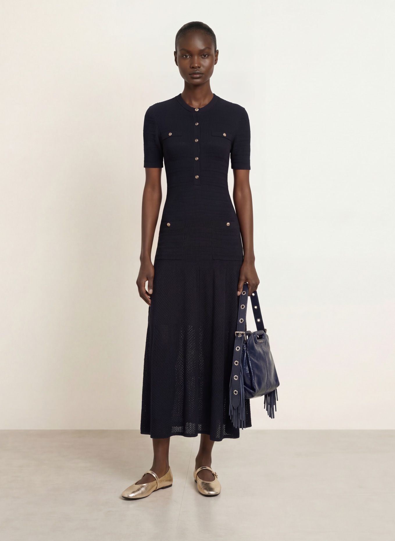 maje Kleid: DUNKELBLAU