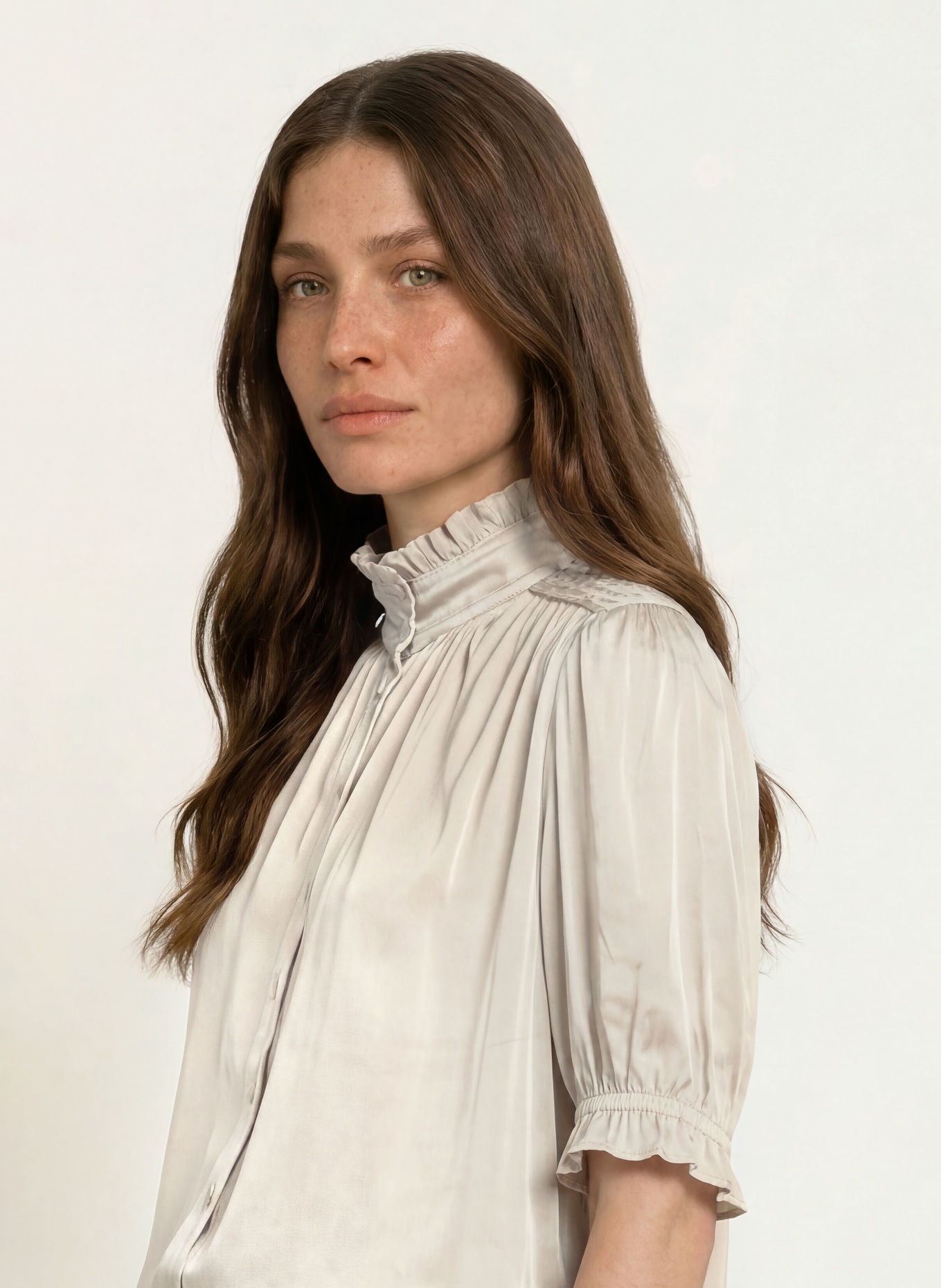 ba&sh Satinbluse CAMILA mit 3/4-Arm: BEIGE
