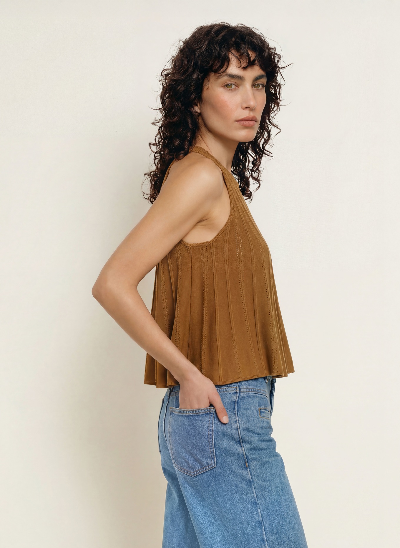 ba&sh Stricktop SERRES: KHAKI