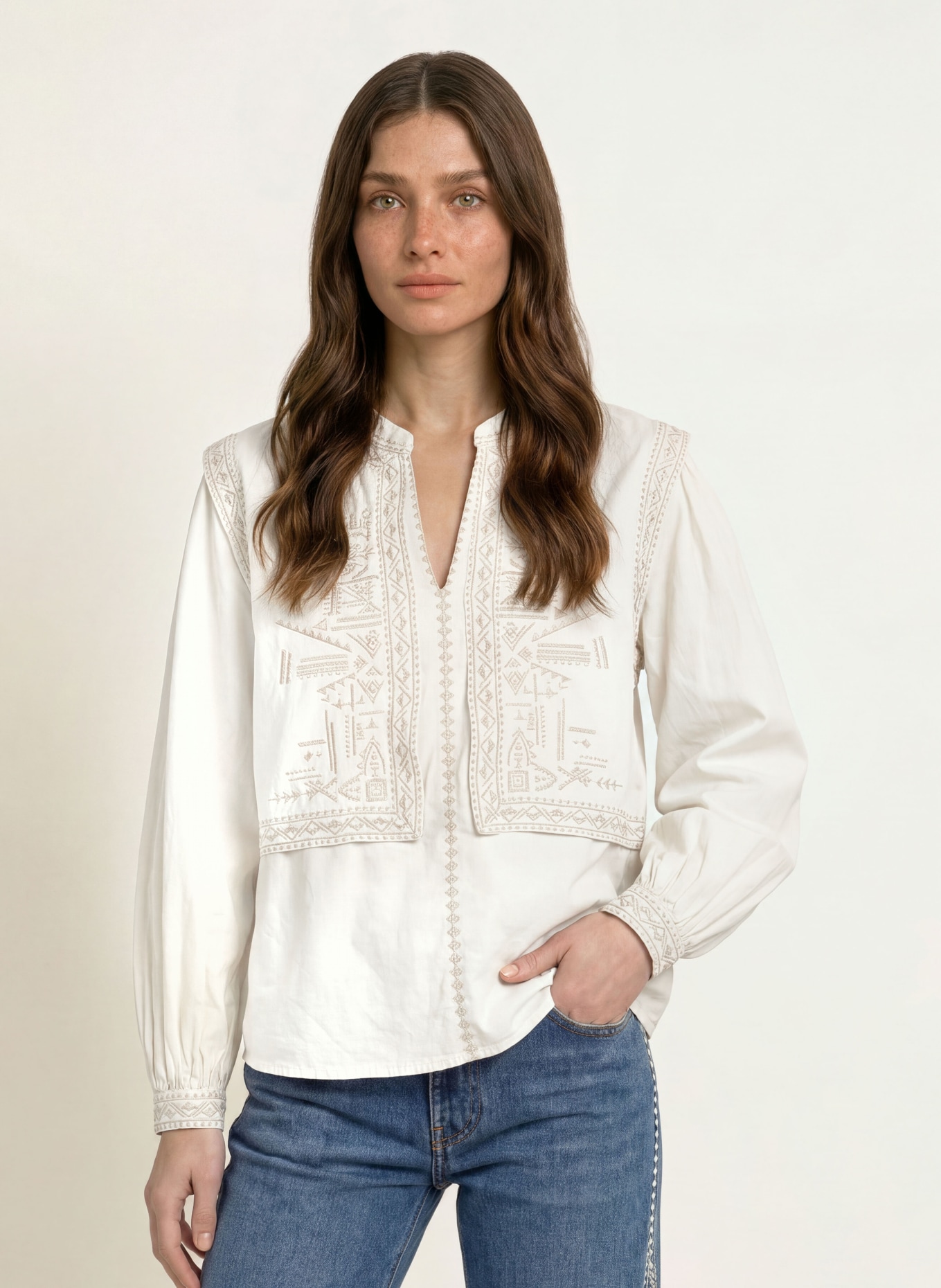 ba&sh Blusenshirt LAURA: BEIGE / TAUPE