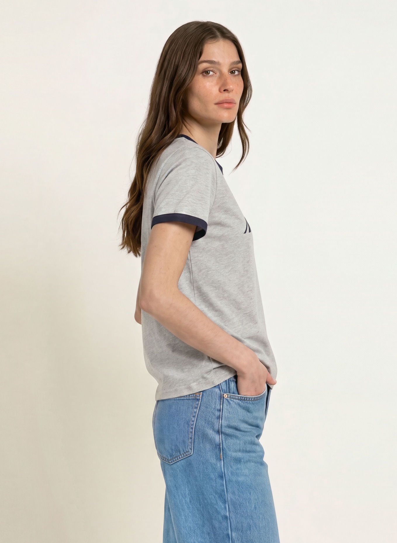 ba&sh T-Shirt ROSTA: GRAU / DUNKELBLAU