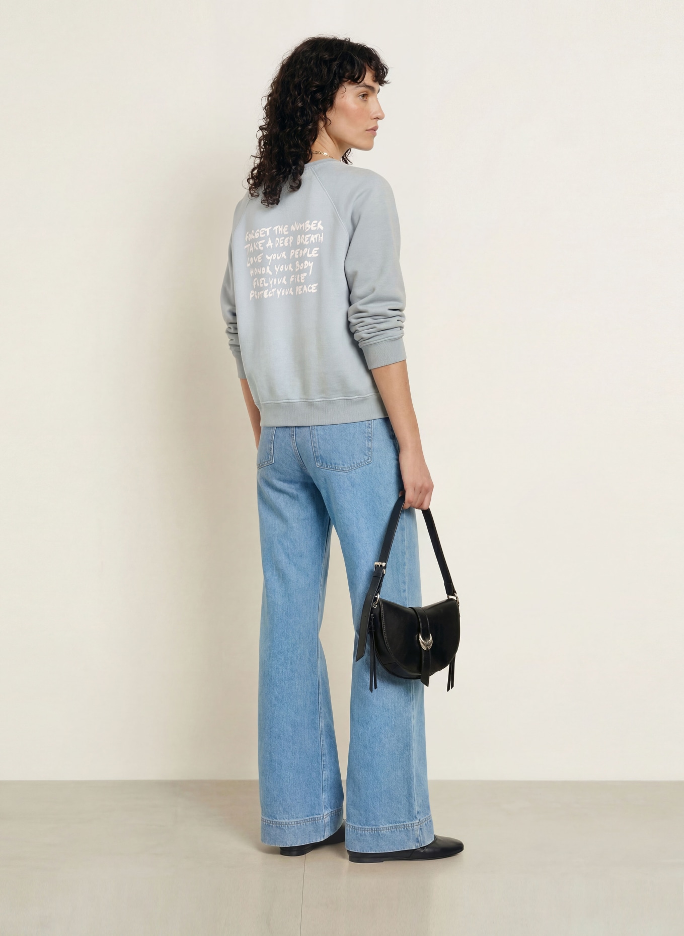 ba&sh Sweatshirt SWING: BLAUGRAU / WEISS