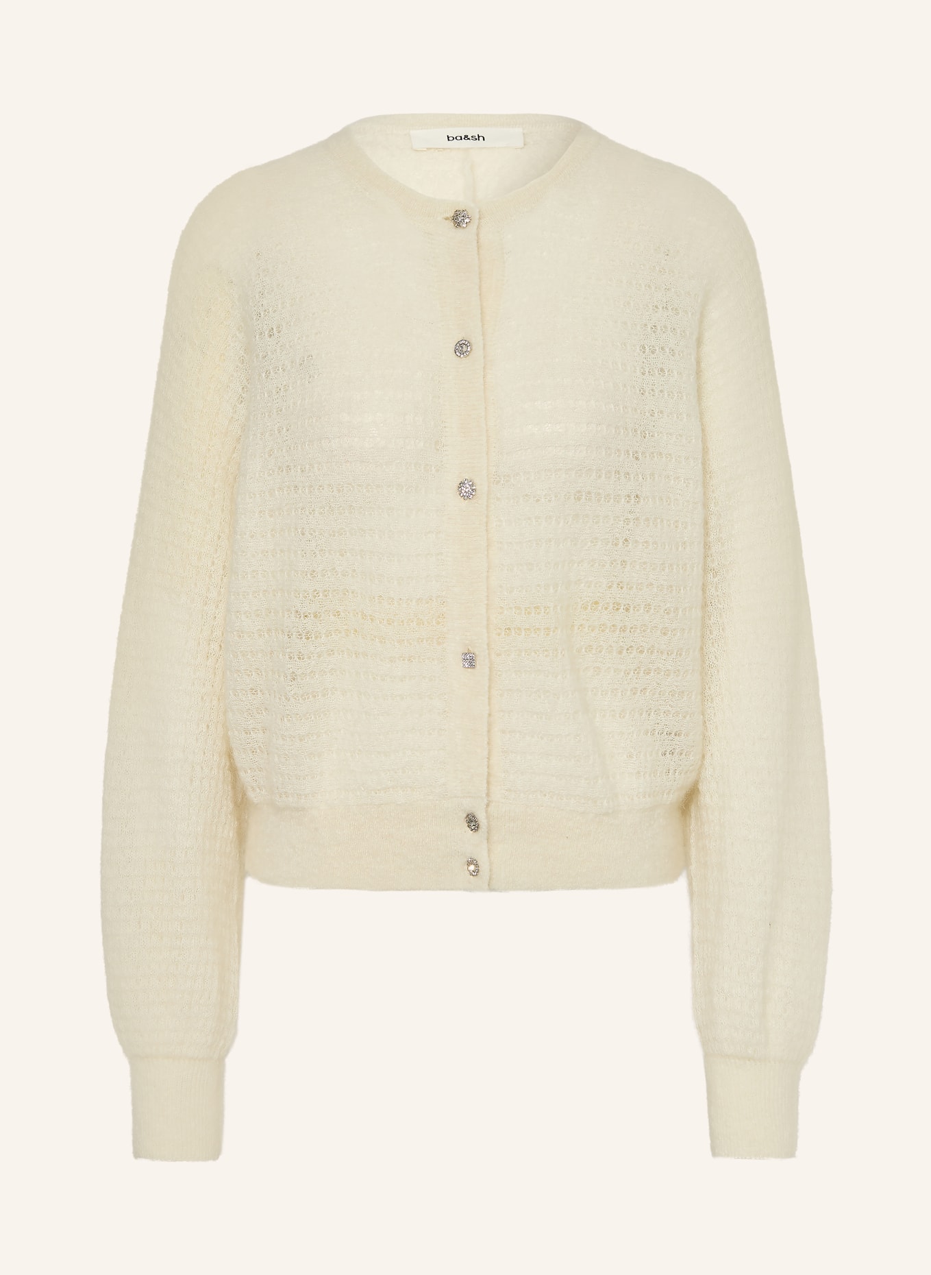 ba&sh Strickjacke ISOLAR mit Alpaka und Mohair: WEISS