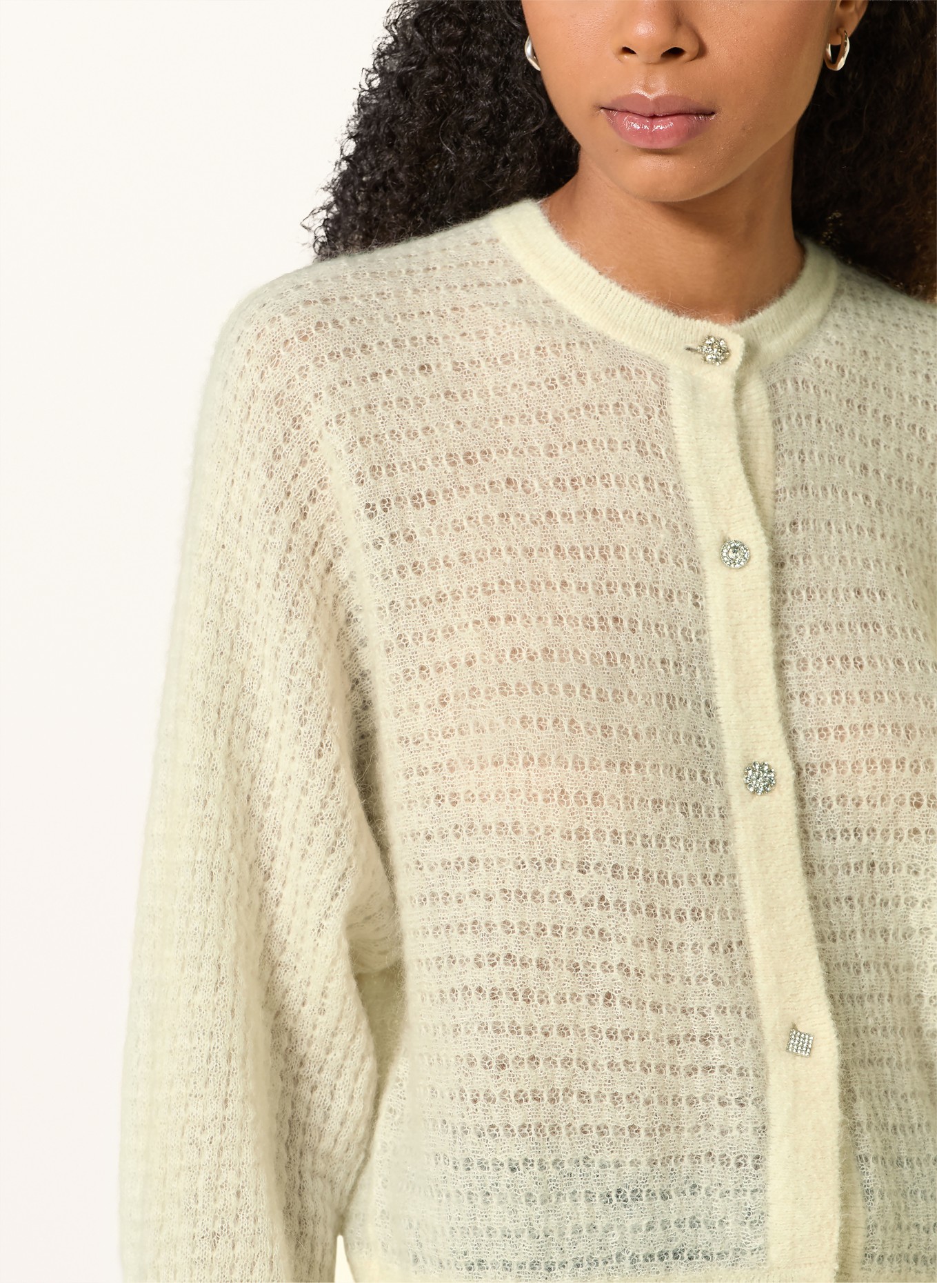 ba&sh Strickjacke ISOLAR mit Alpaka und Mohair: WEISS