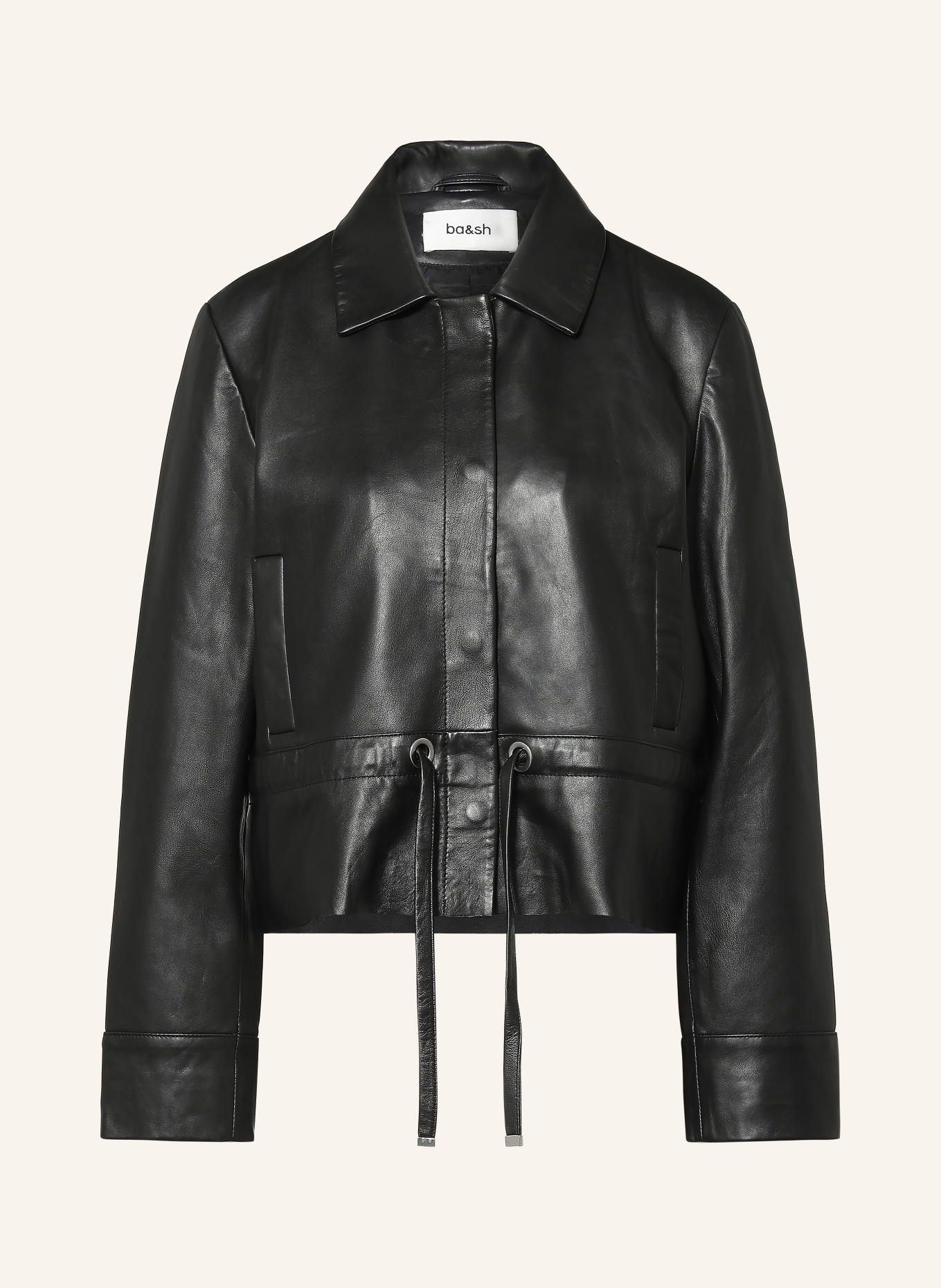 ba&sh Lederjacke MANITA: SCHWARZ