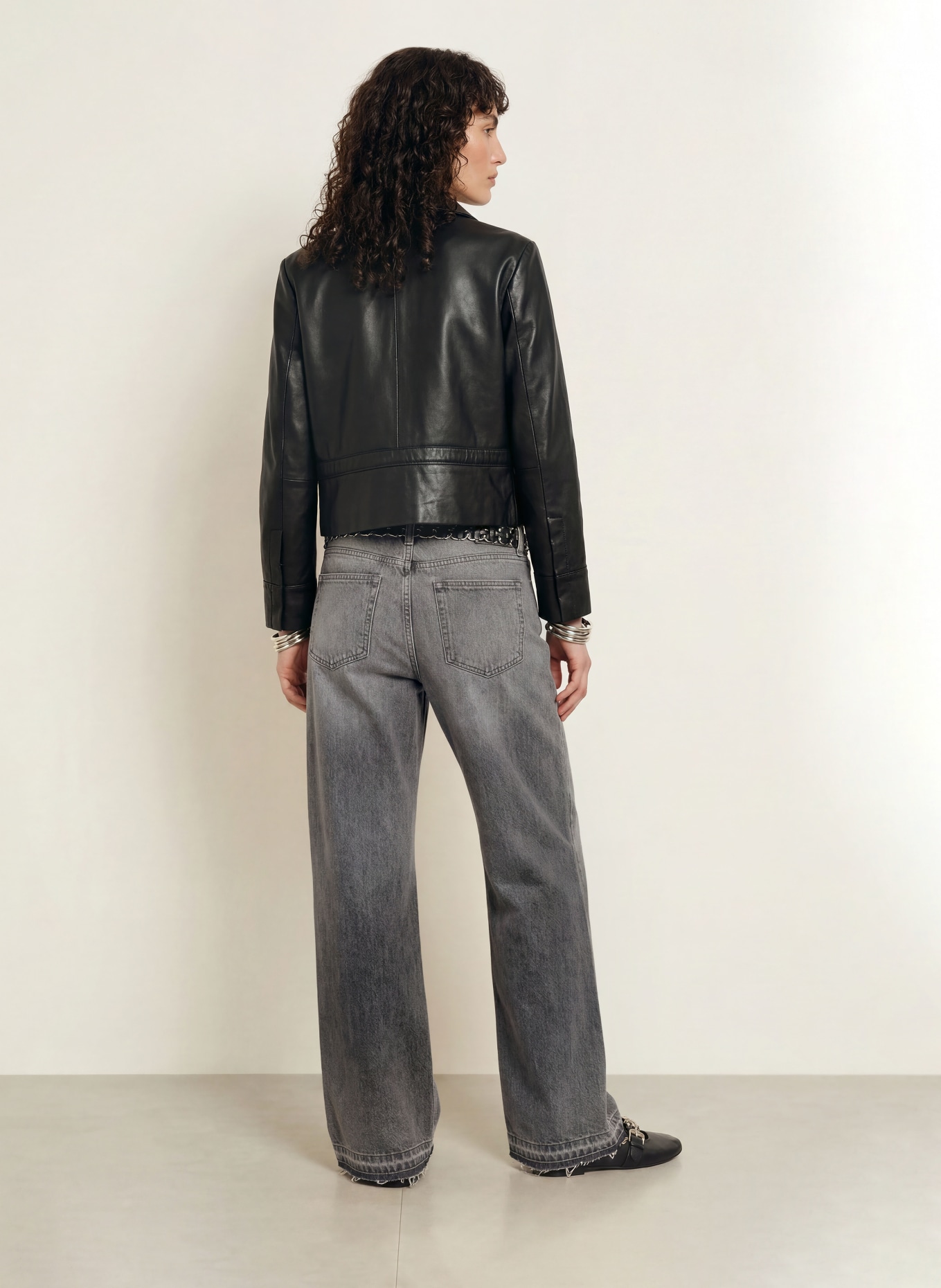 ba&sh Lederjacke MANITA: SCHWARZ