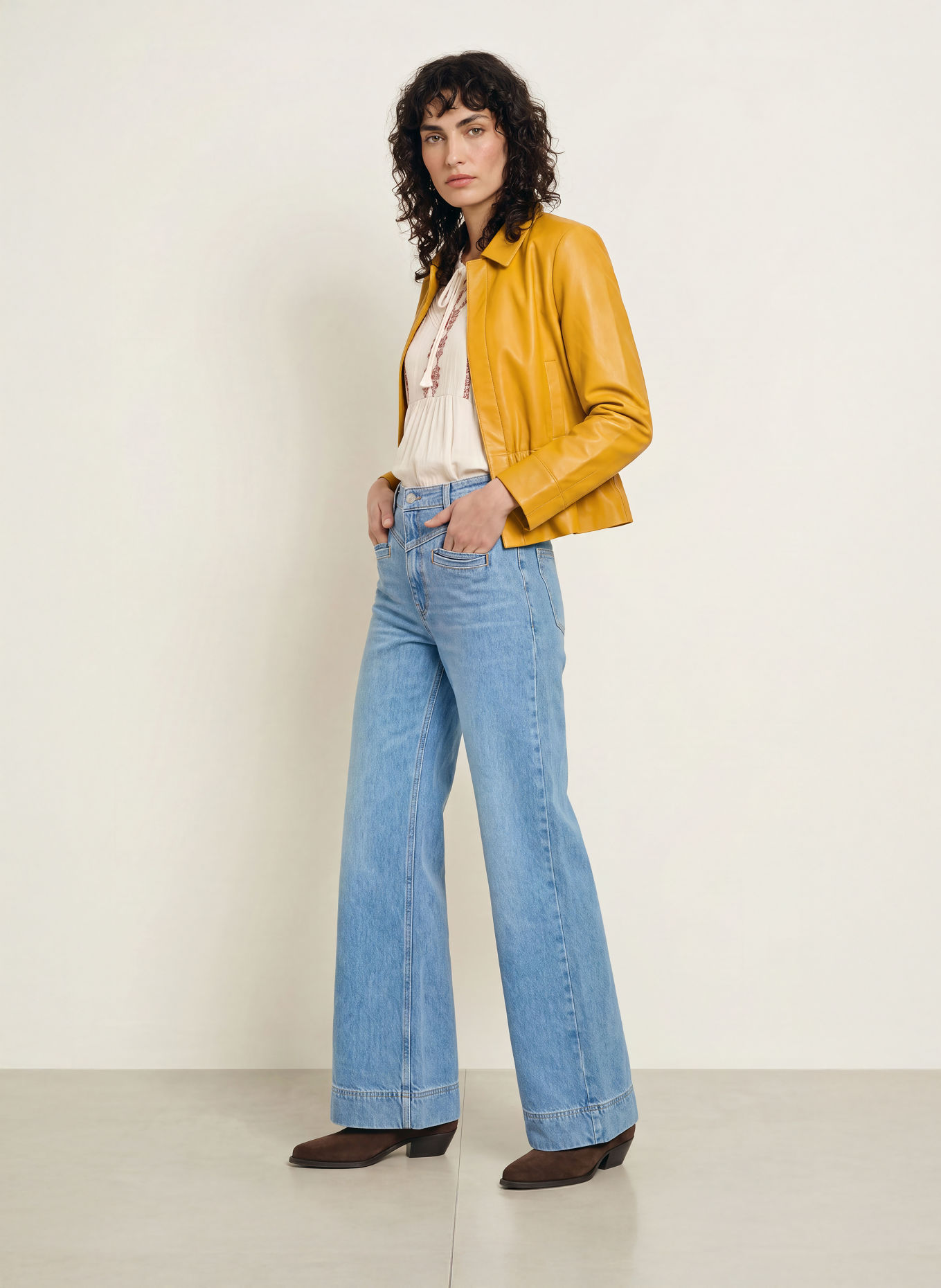 ba&sh Lederjacke MANITA: COGNAC