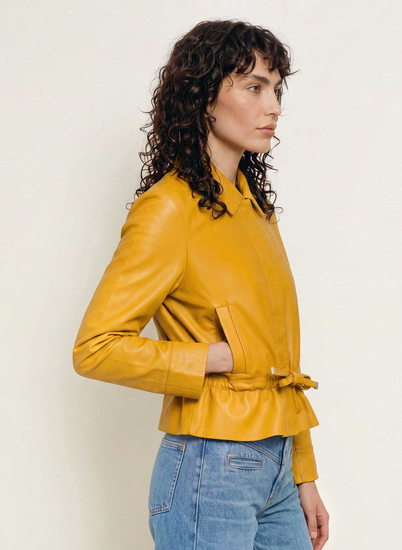 ba&sh Lederjacke MANITA: COGNAC