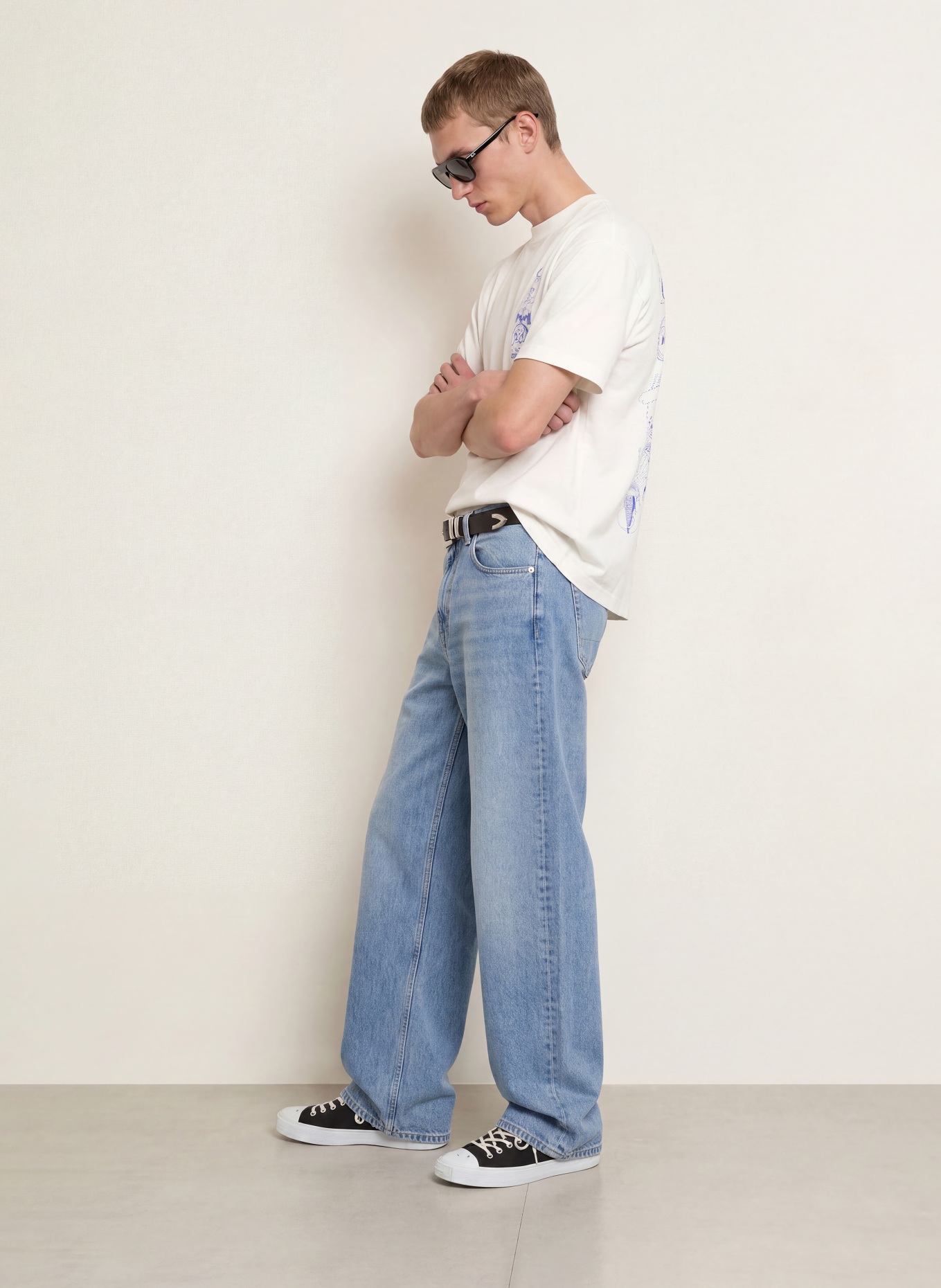 ALLSAINTS T-shirt IGNIS: WIT / BLAUW
