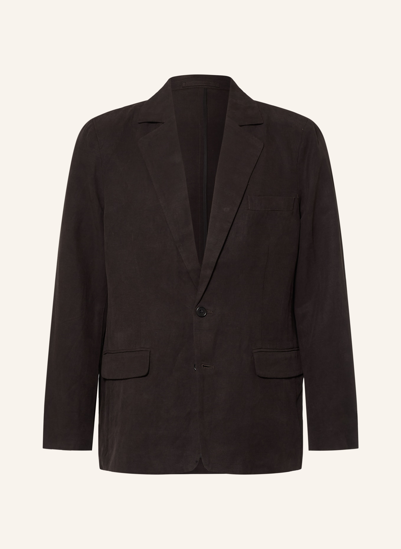 ALLSAINTS Veston MARKO coupe régulière en lin: MARRON FONCÉ