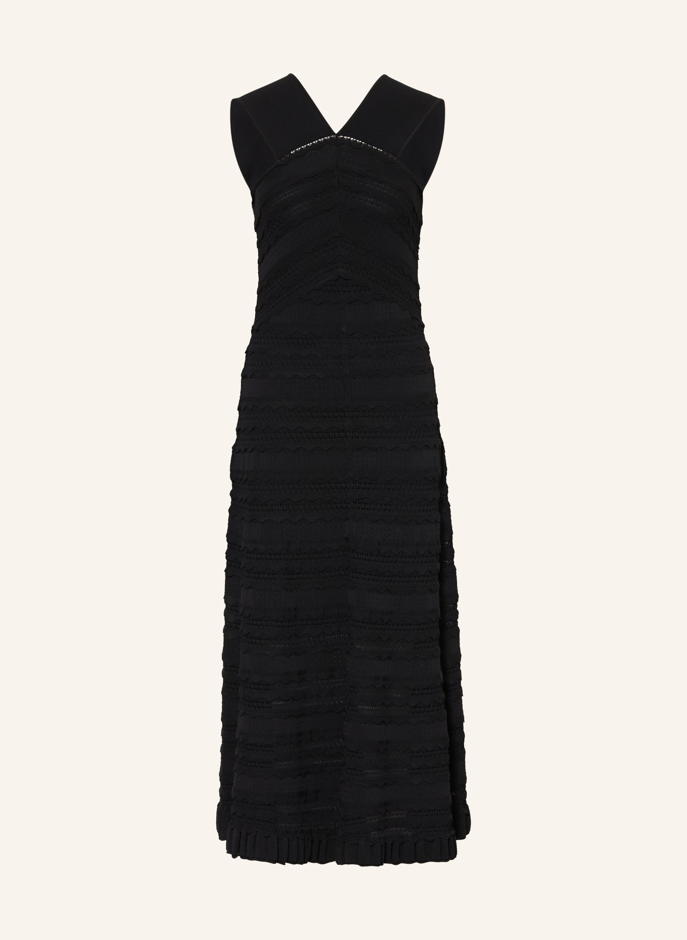 TED BAKER Strickkleid SOLEANE mit Rüschen: SCHWARZ