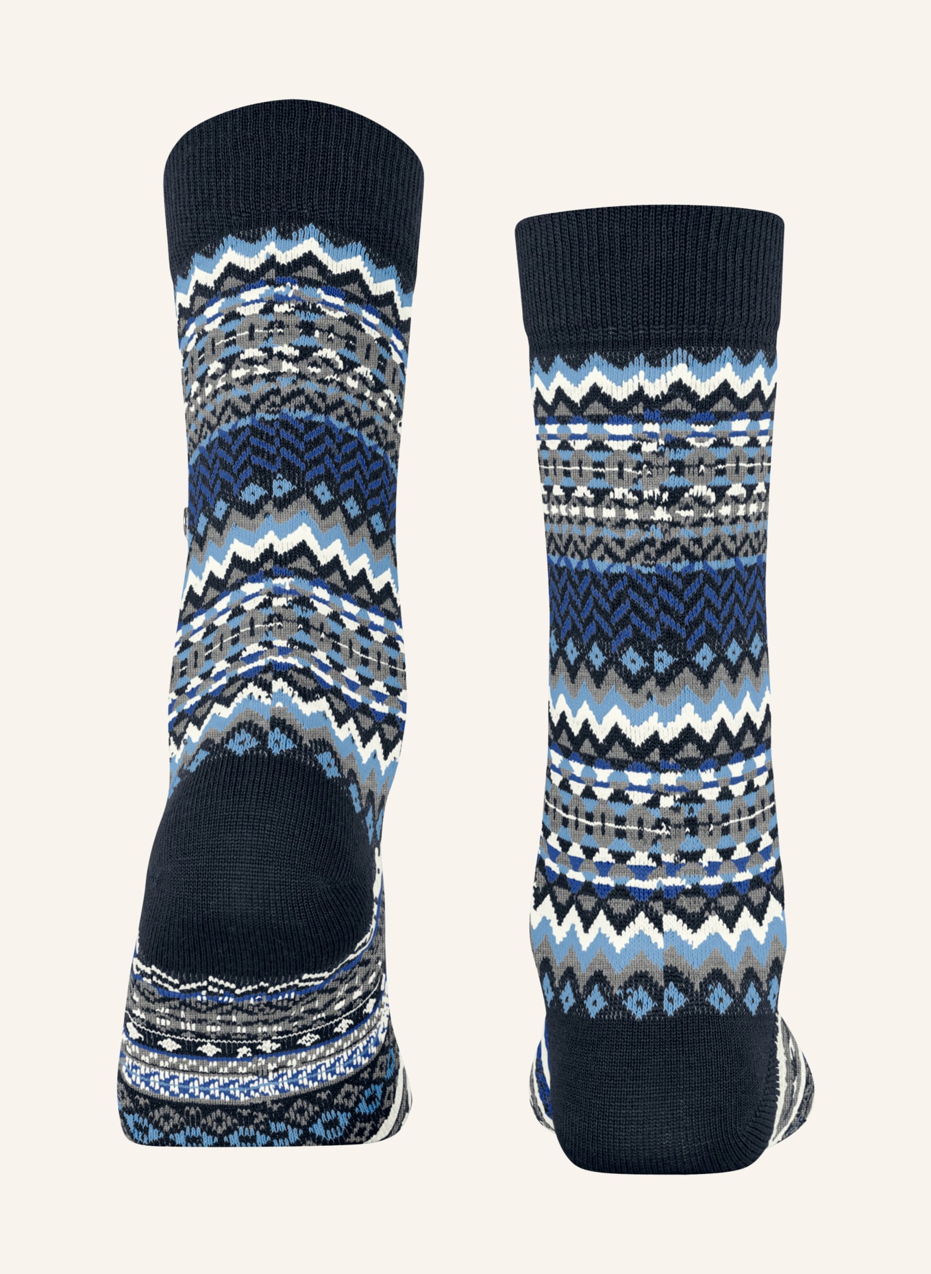 Burlington FAIR ISLE Socks: 6120 MARINE
