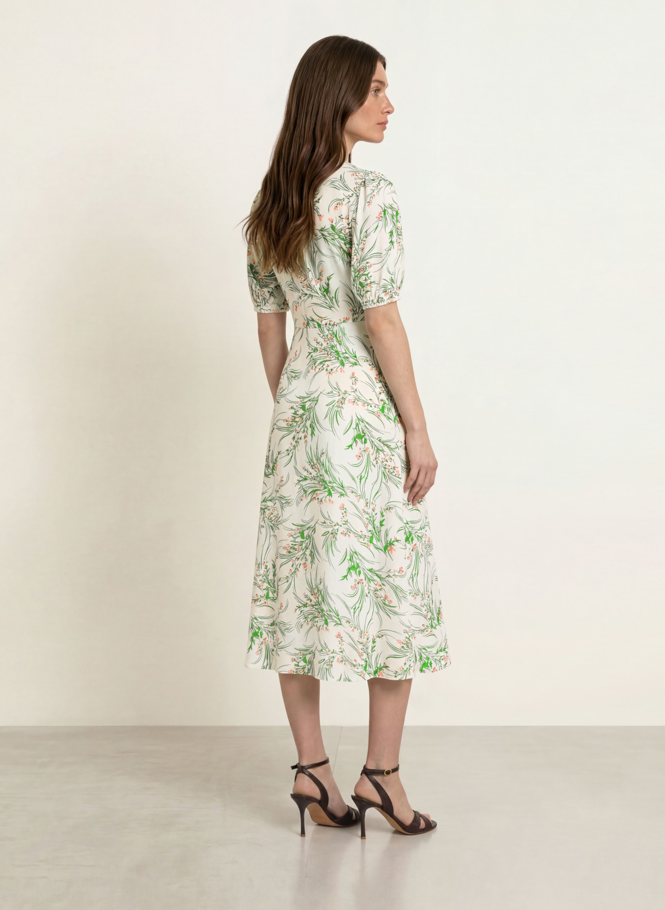 HOBBS Jurk FLORENTINA: WIT / ROZE / GROEN
