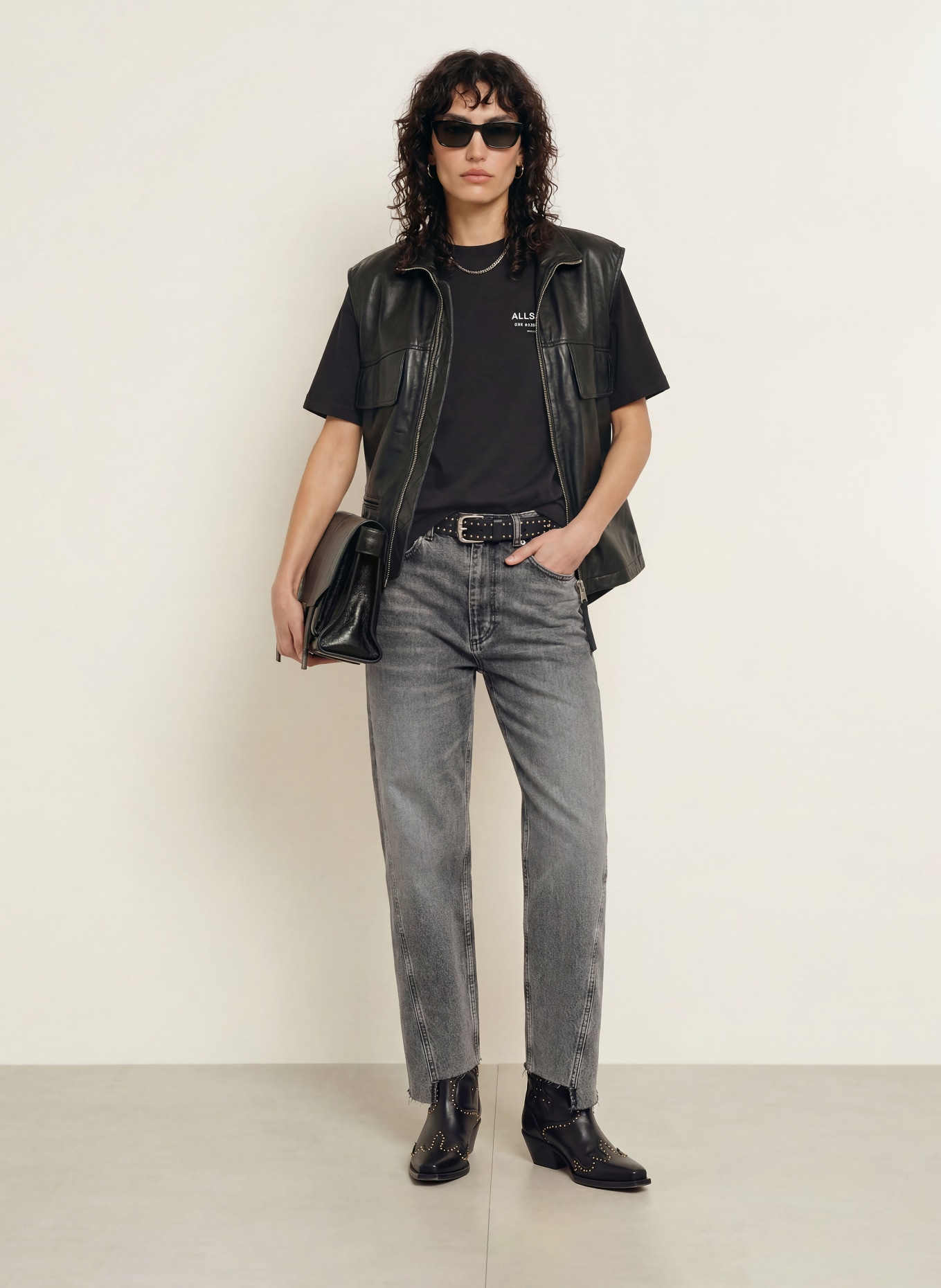 ALLSAINTS T-shirt ELIANA ETTA: ZWART