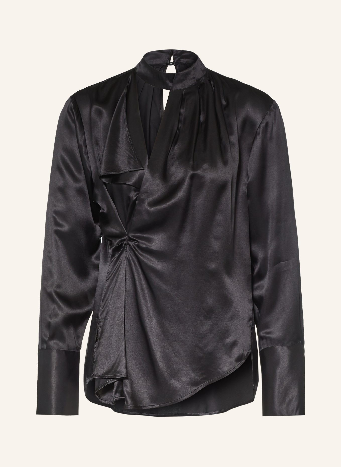 ALLSAINTS ZELLIE-blouseshirt met zijde: ZWART