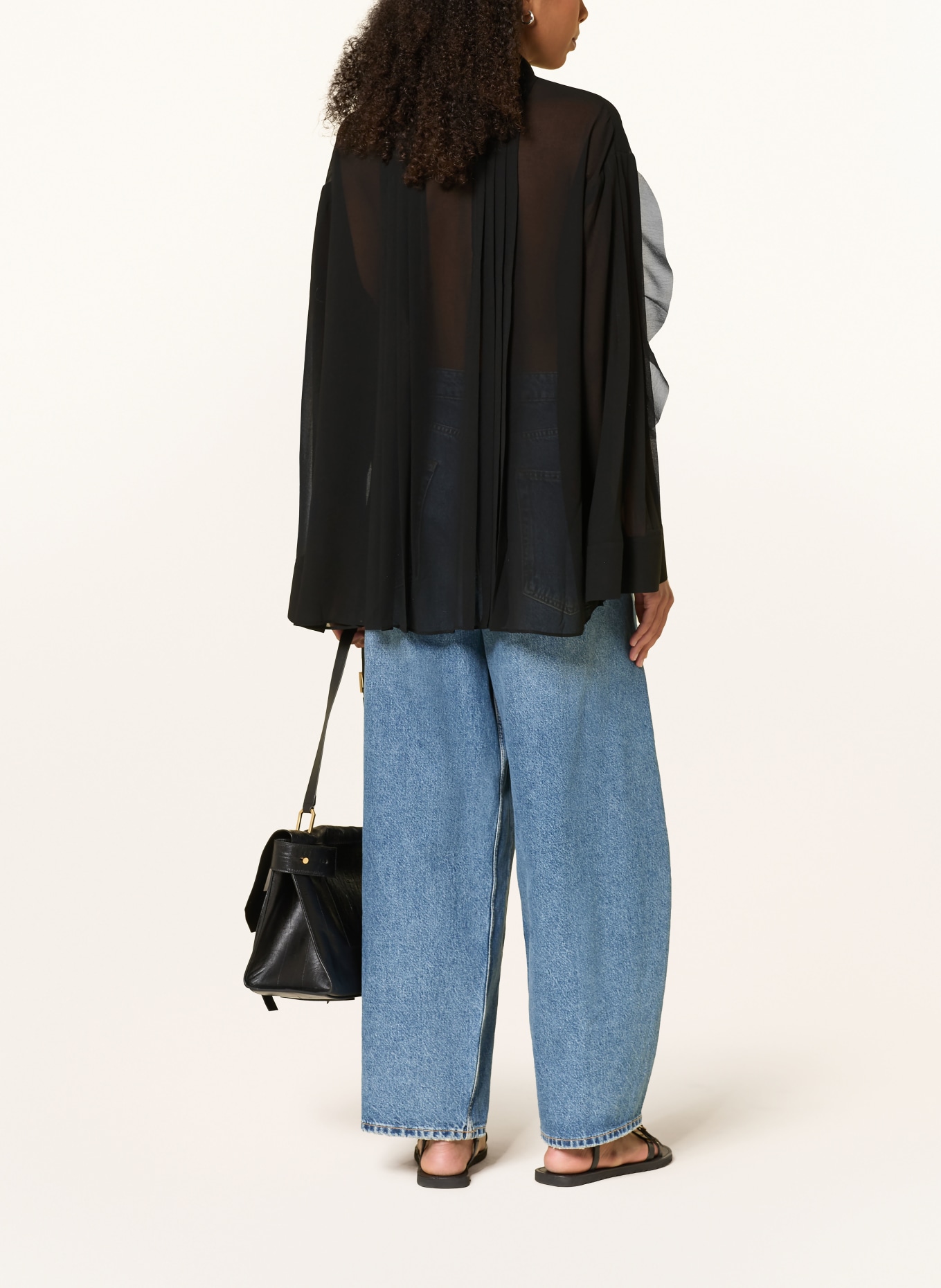 ALLSAINTS Overhemdblouse MINNA met plooien en volants: ZWART