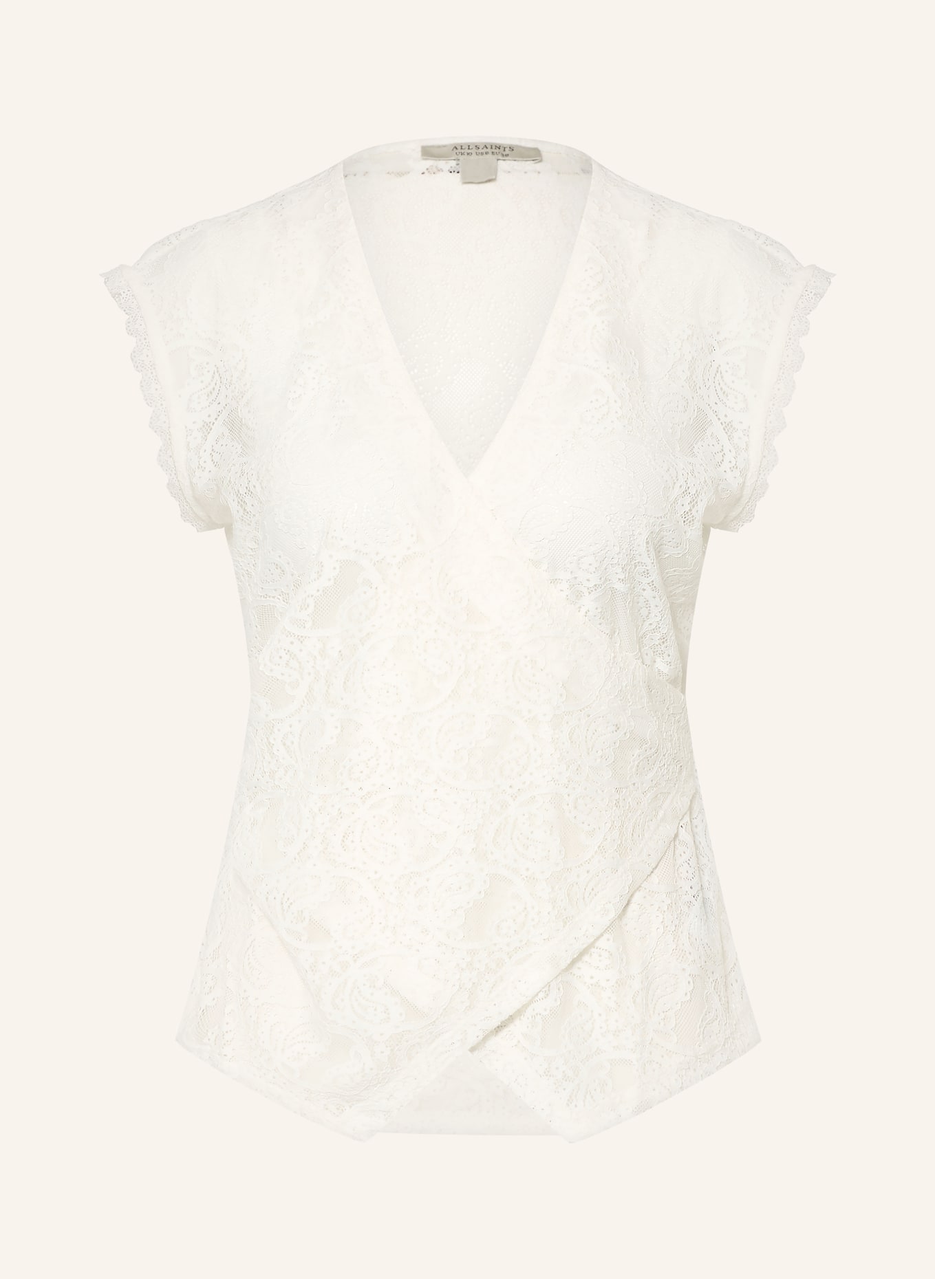 ALLSAINTS Spitzentop VERA in Wickeloptik: ECRU