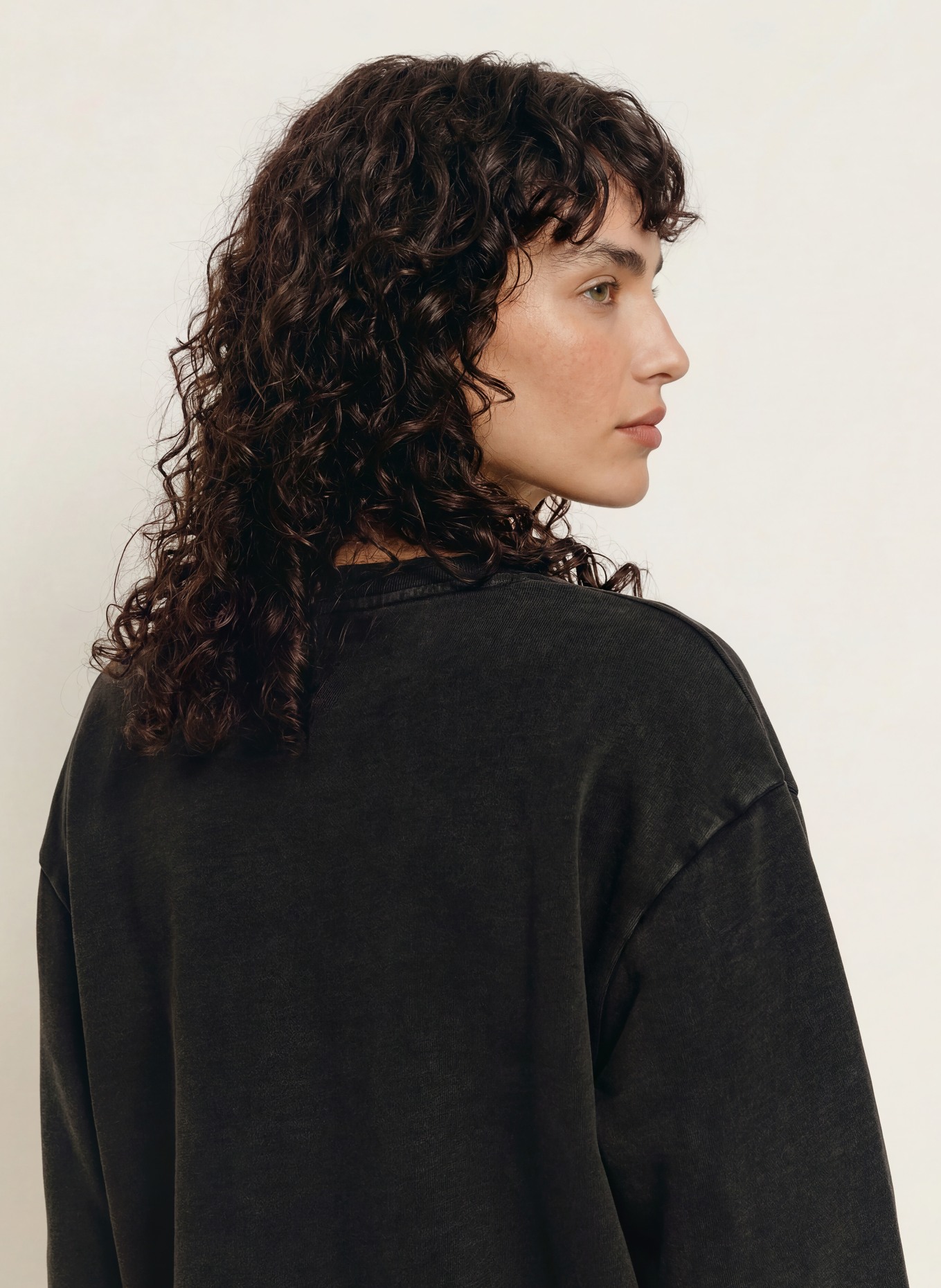 ALLSAINTS PIPPA Sweatshirt with Rhinestones and Sequins: BLACK / SILVER