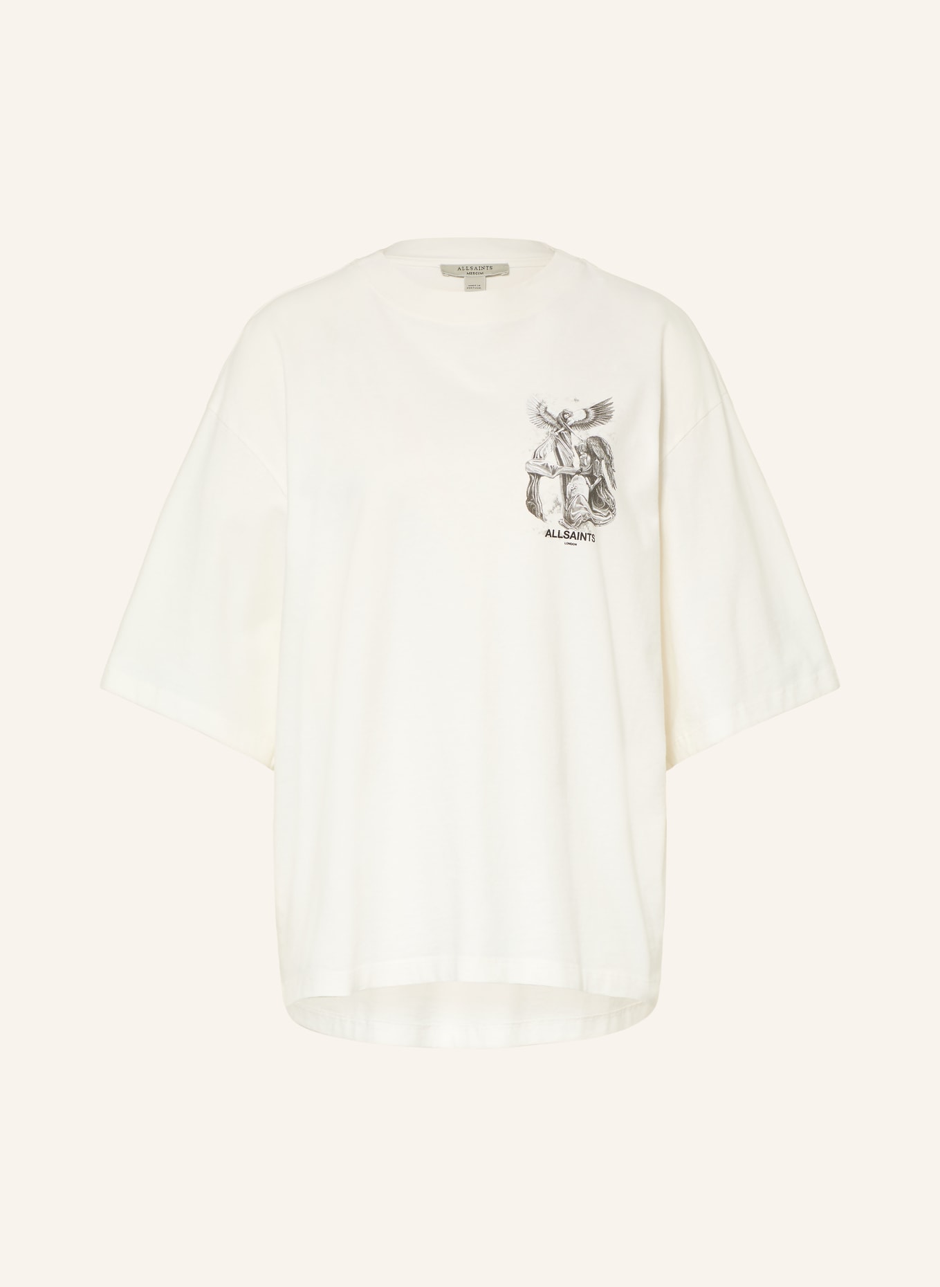 ALLSAINTS T-shirt SERAPH AMELIE: WIT / GRIJS / ZWART
