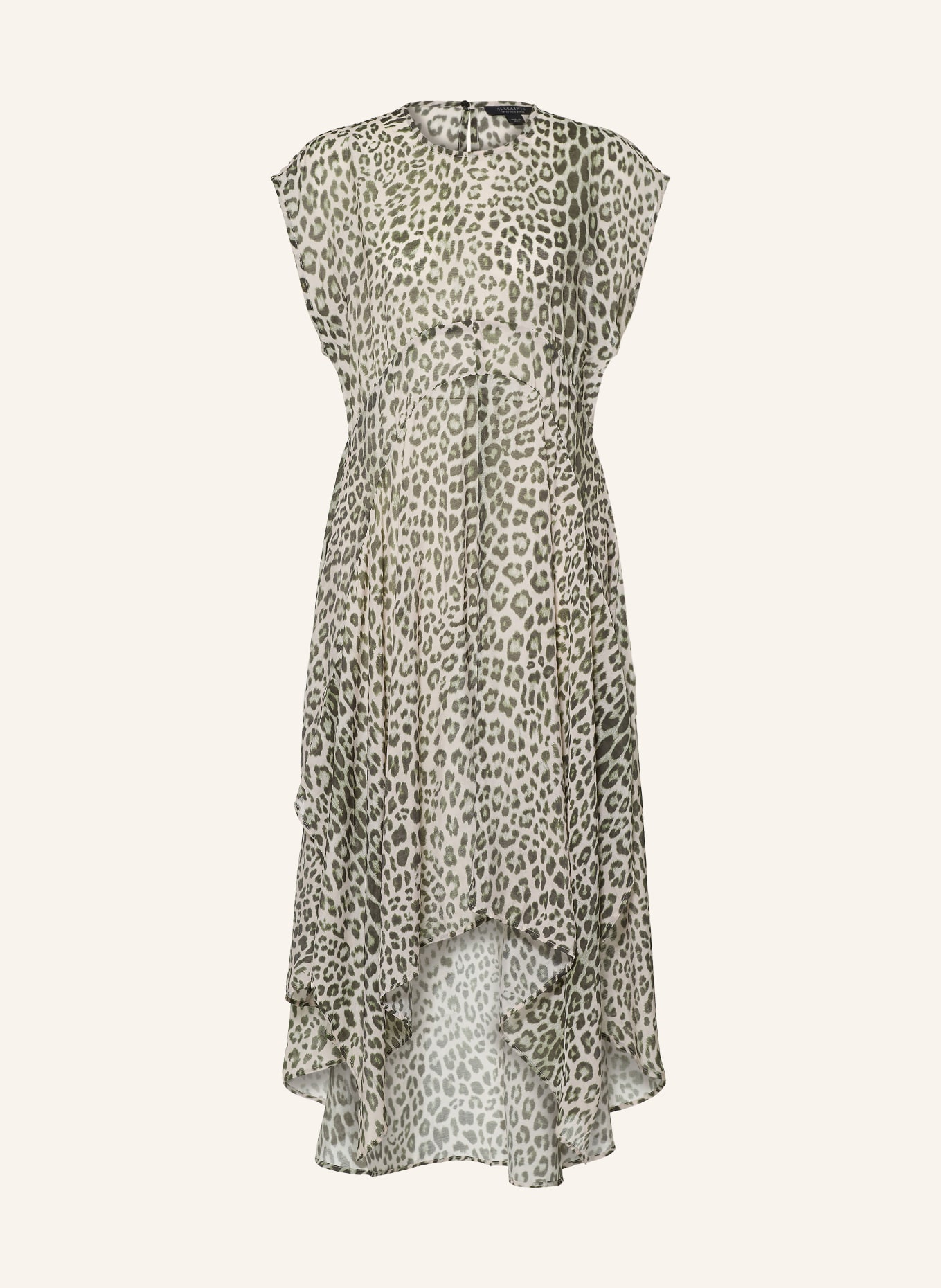 ALLSAINTS Kleid ARWEN: DUNKELGRÜN / BEIGE / HELLGRÜN
