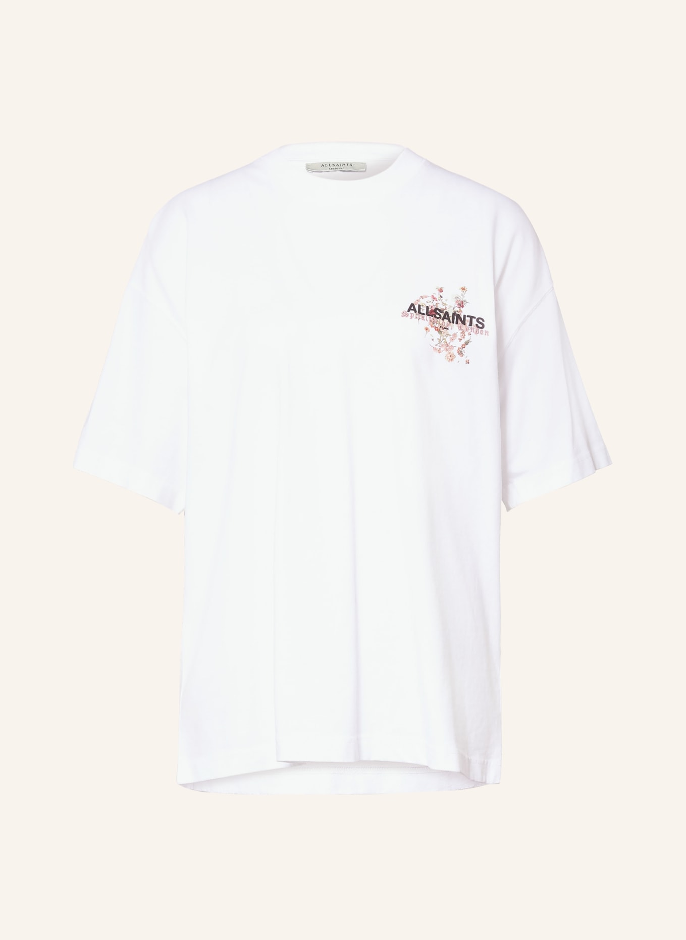 ALLSAINTS T-shirt VALEN ETTA: BLANC / ROSE / VERT