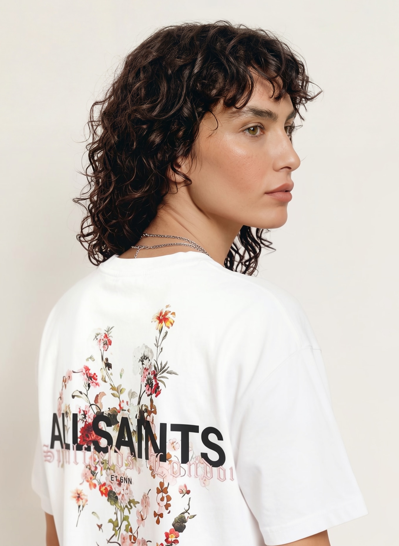ALLSAINTS T-shirt VALEN ETTA: BLANC / ROSE / VERT