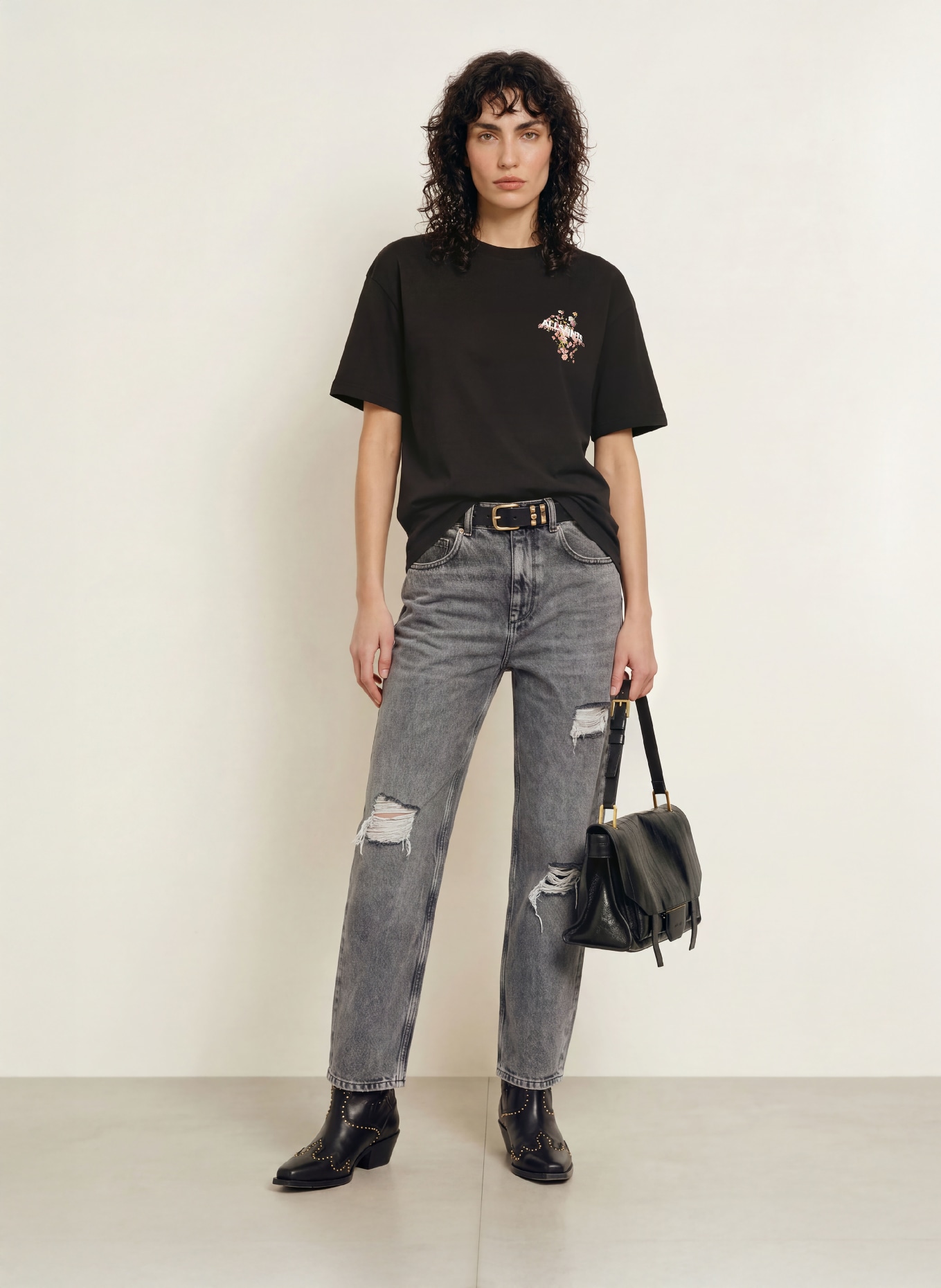 ALLSAINTS VALEN ETTA T-shirt: BLACK