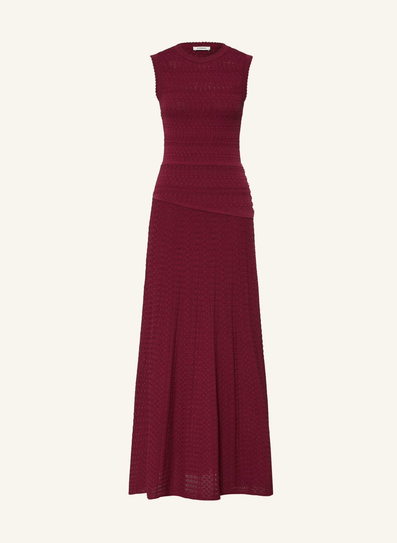 SANDRO Strickkleid: DUNKELROT