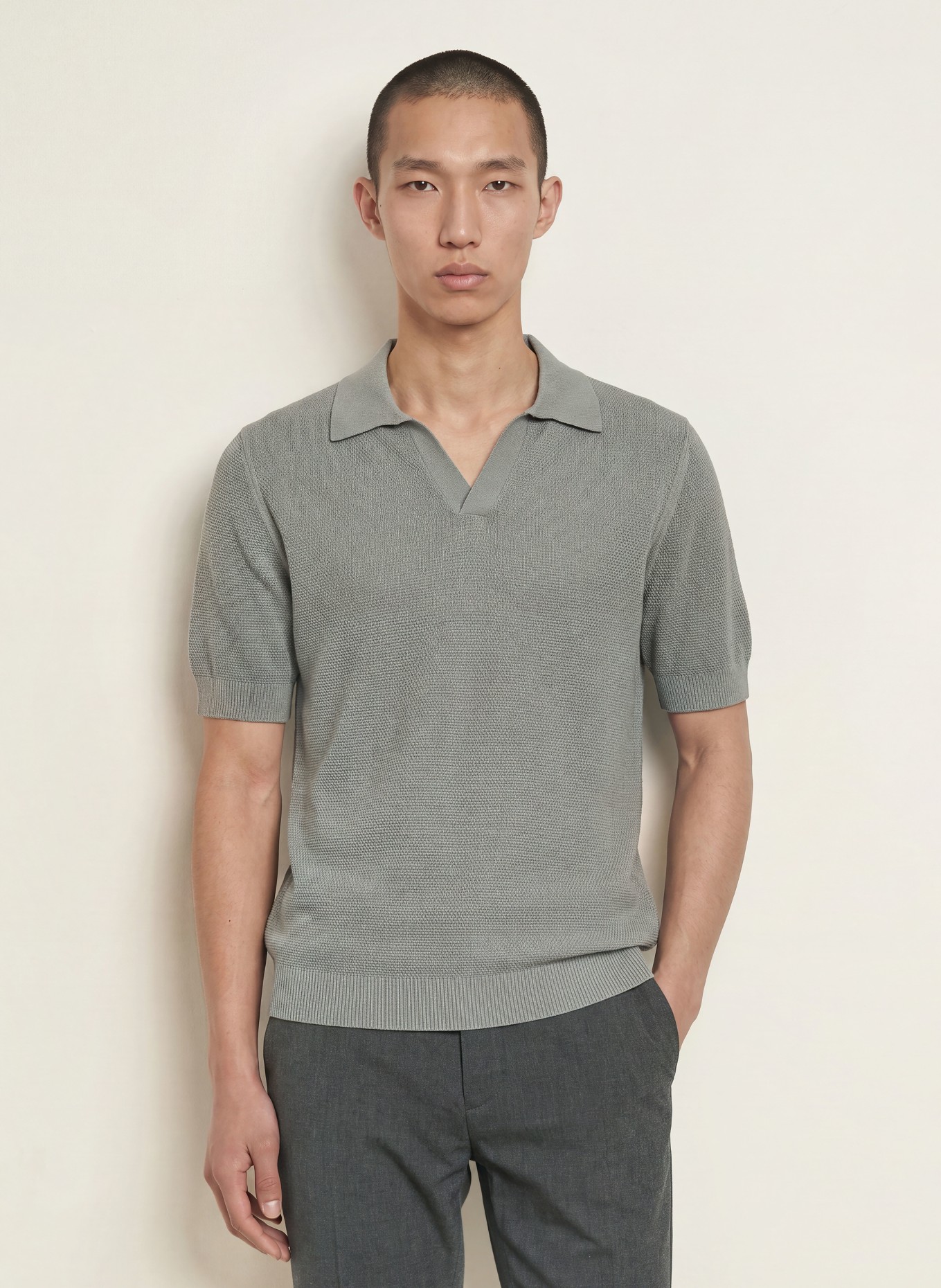 REISS Strickshirt LEON: GRAU