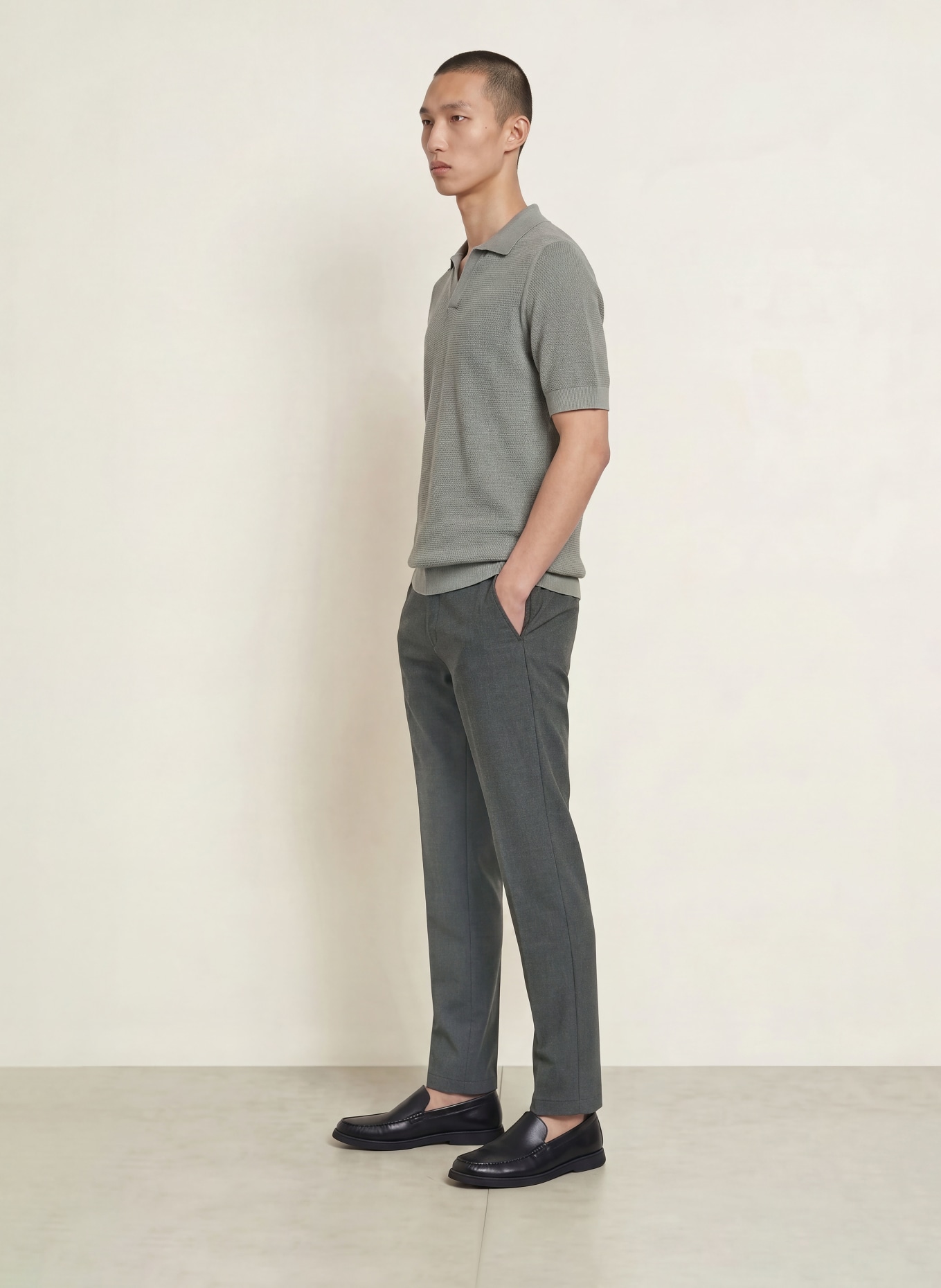 REISS Strickshirt LEON: GRAU