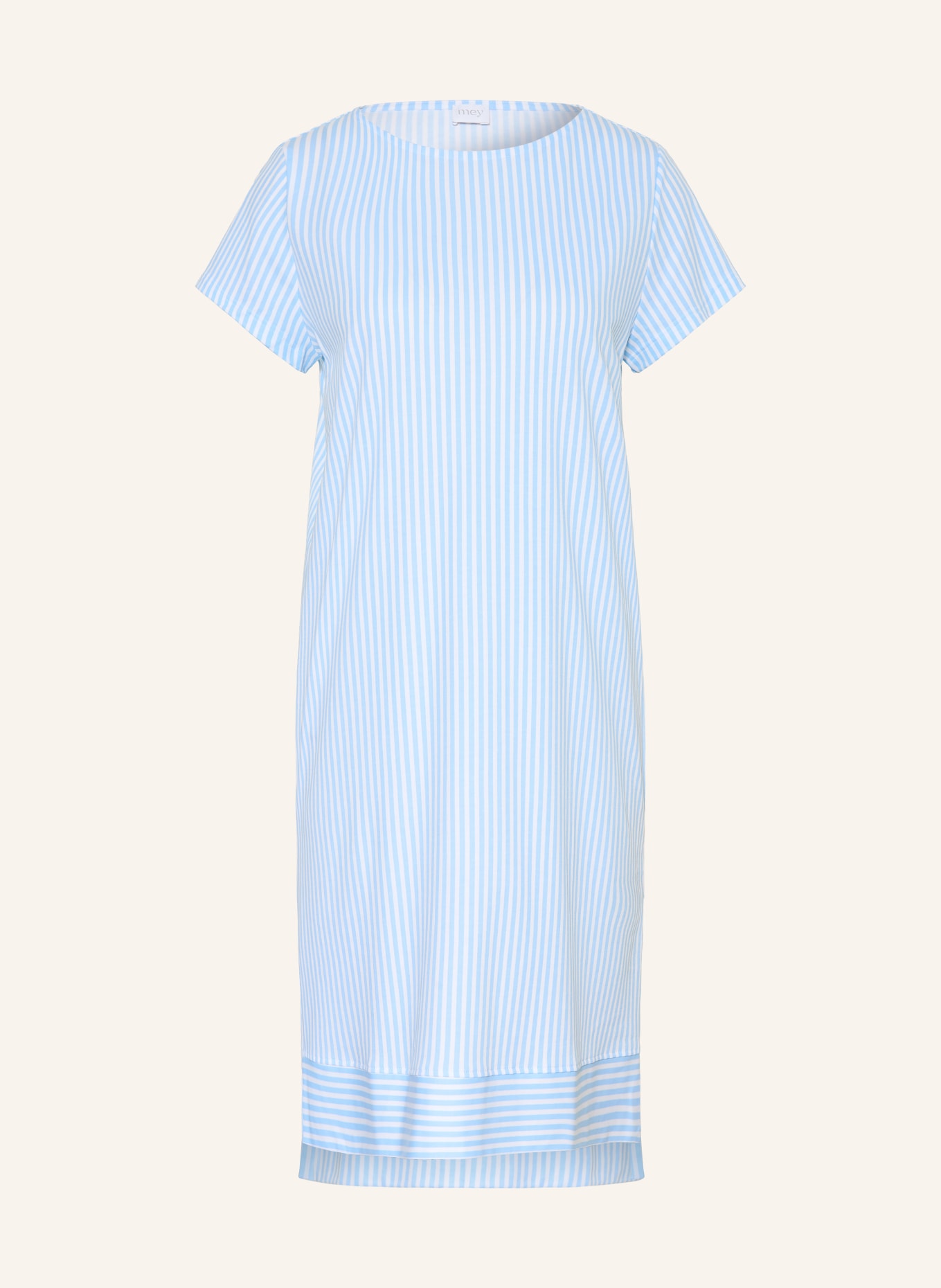 mey Nachthemd Serie ELVA: HELLBLAU / WEISS